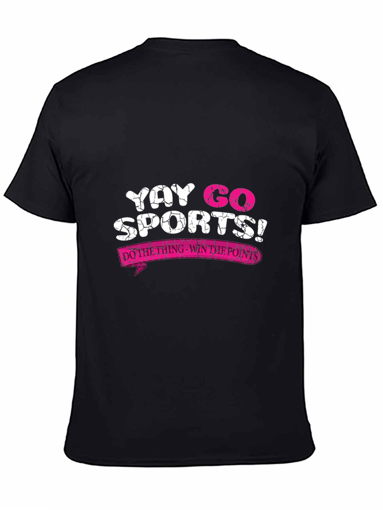 Black Funny Sports T-Shirt - Yay Go Sports! view 4