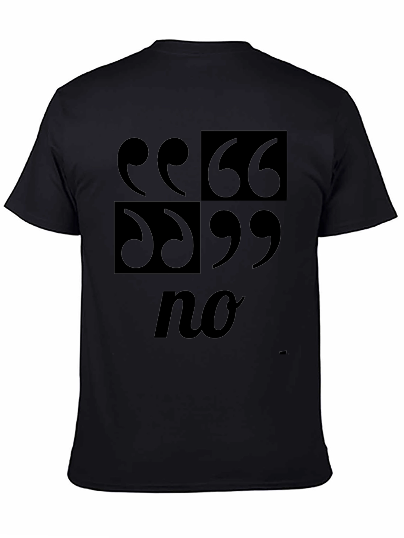 Black Quotation Marks Funny T-Shirt view 4