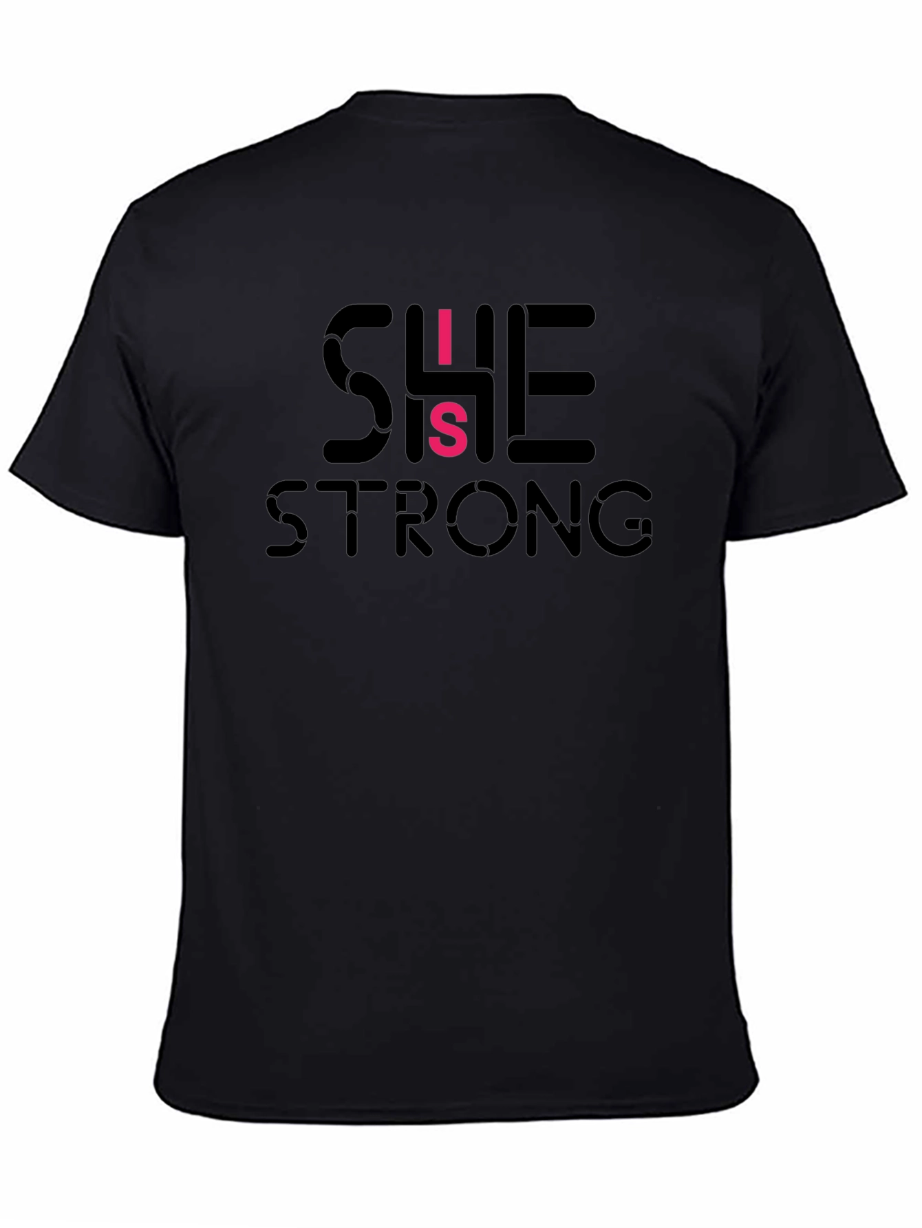 Black She is Strong T-Shirt view 4
