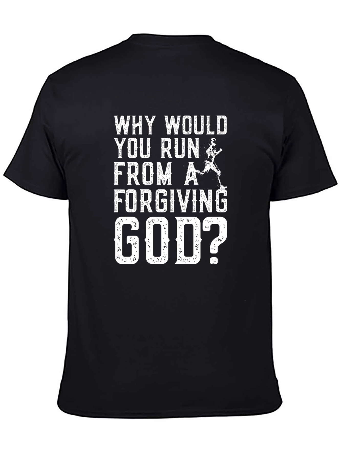 Black Forgiving God Graphic T-Shirt - Religious Humor Tee view 4