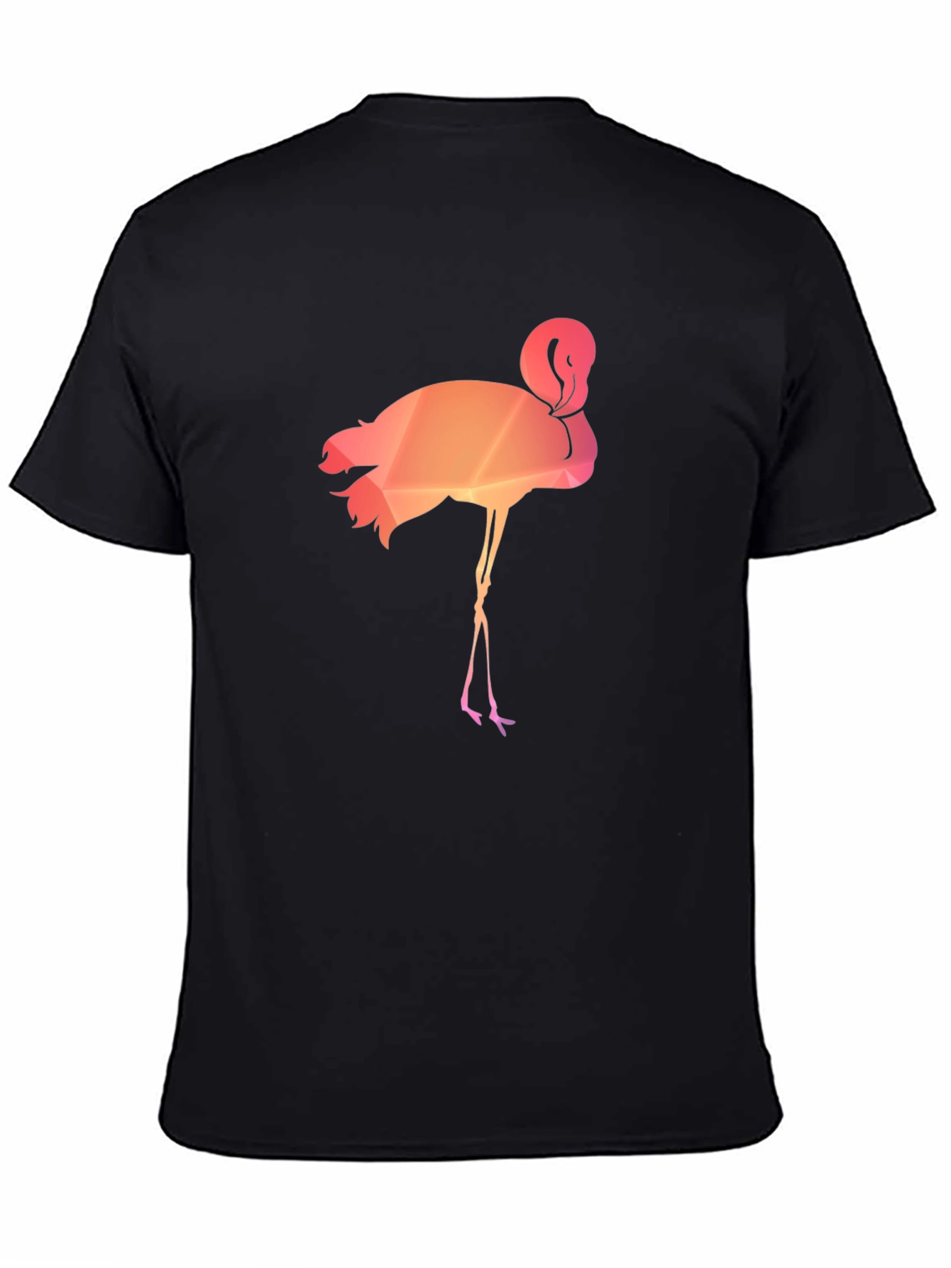 Black Geometric Flamingo Graphic Tee - Stylish Men's T-Shirt view 4