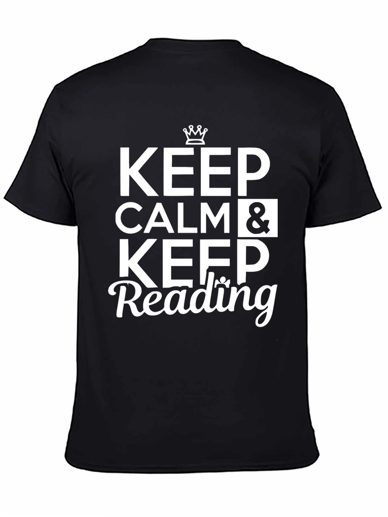 Black Keep Calm and Keep Reading T-Shirt view 4