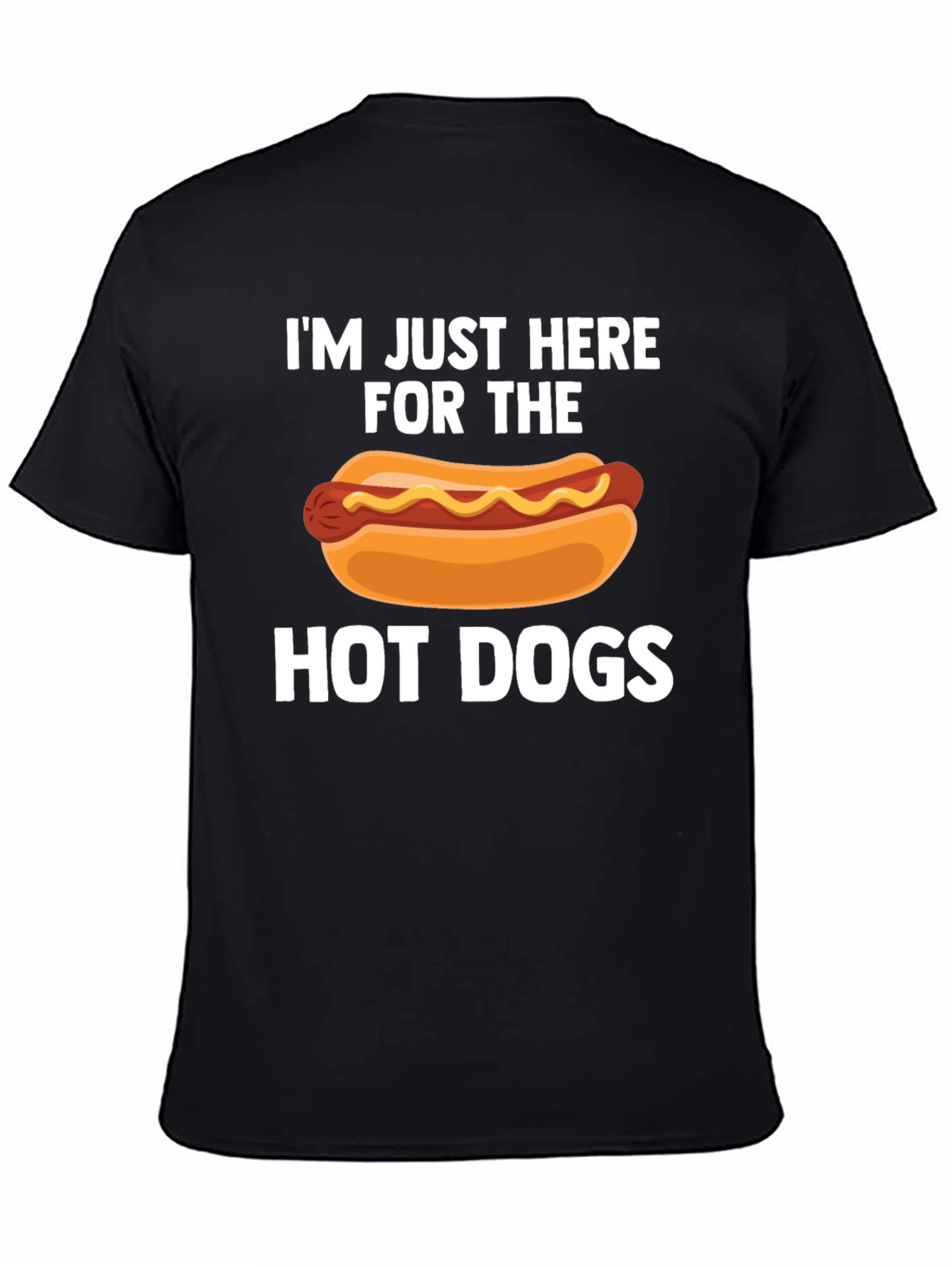 Black Hot Dog Lover T-Shirt - I'm Just Here for The Hot Dogs view 4