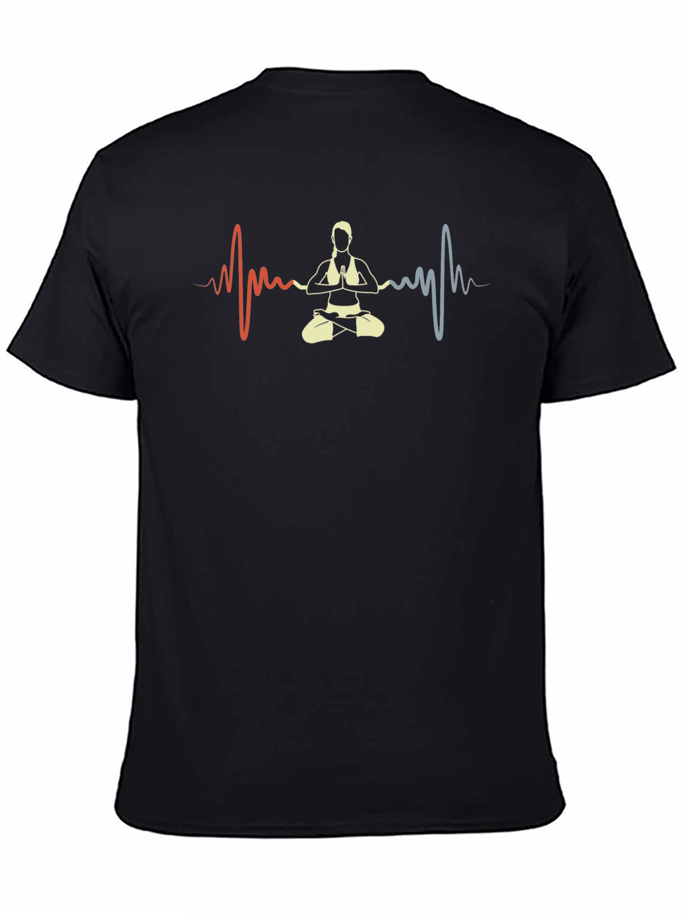 Black Yoga Heartbeat Black T-Shirt view 4