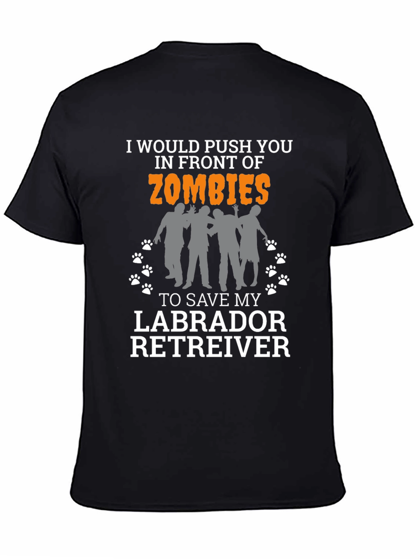 Black Zombie Labrador Retriever T-Shirt view 4