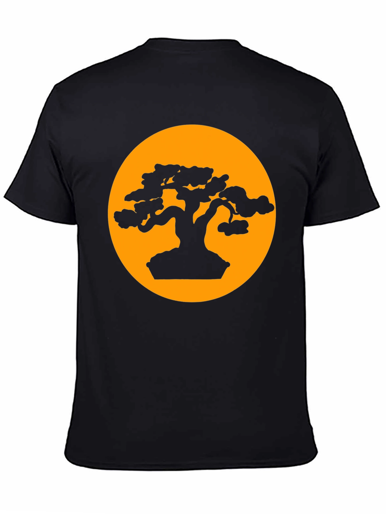 Black Bonsai Tree Silhouette T-Shirt - Artistic Zen Design view 4