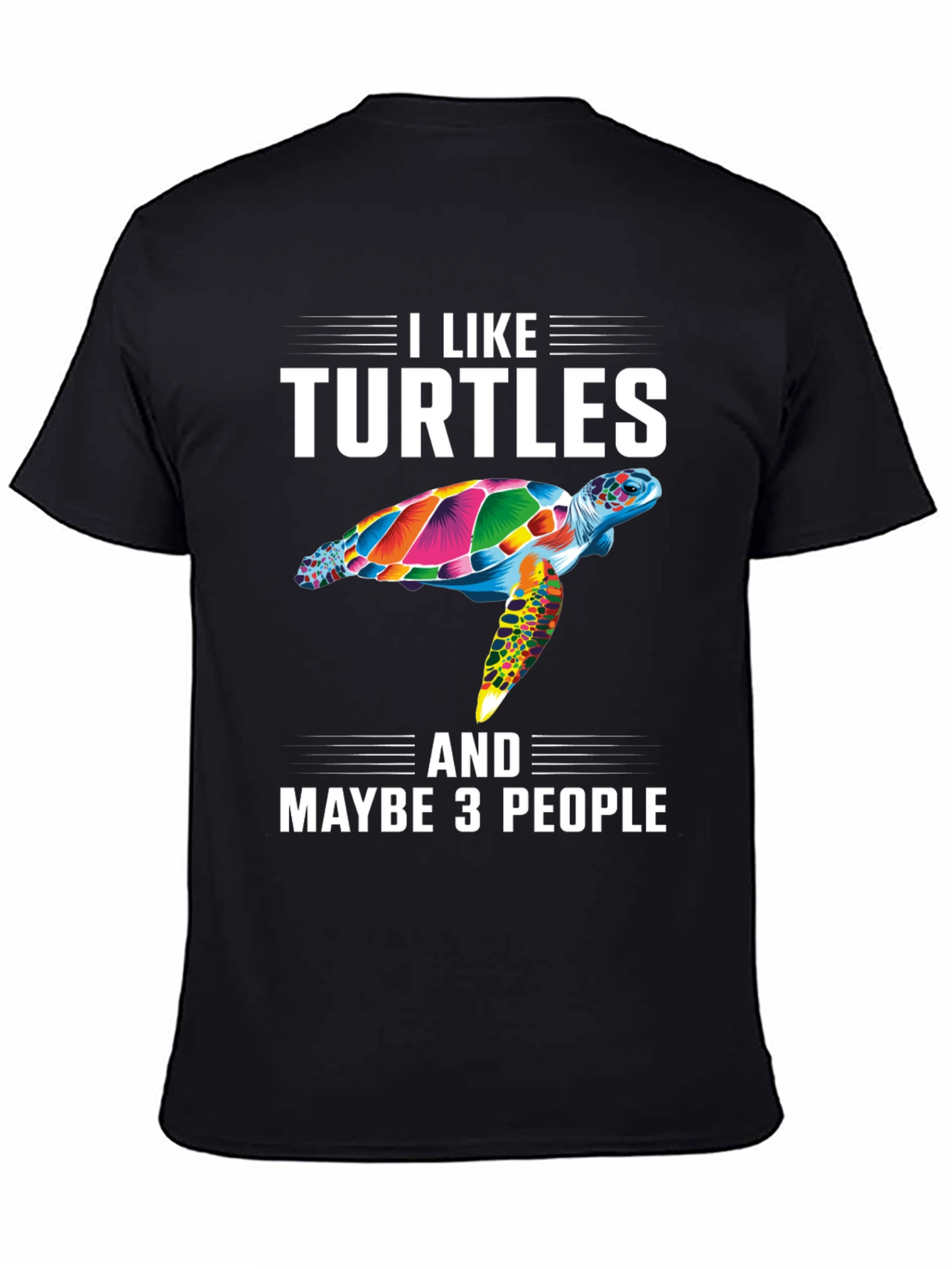 Black I Like Turtles T-Shirt - Funny Sea Turtle Graphic Tee view 4