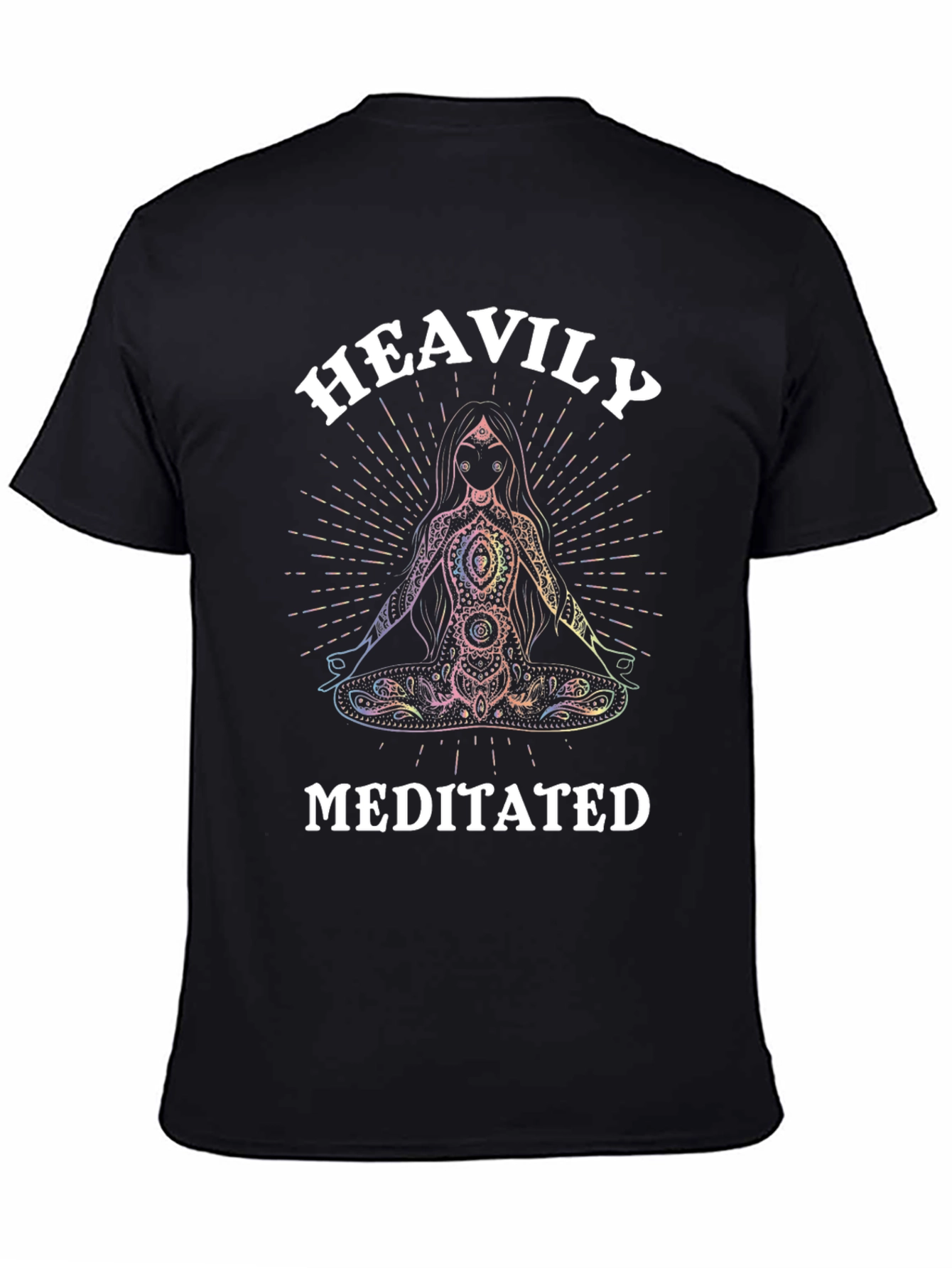 Black Heavily Meditated T-Shirt - Relaxed Fit Cotton Tee view 4
