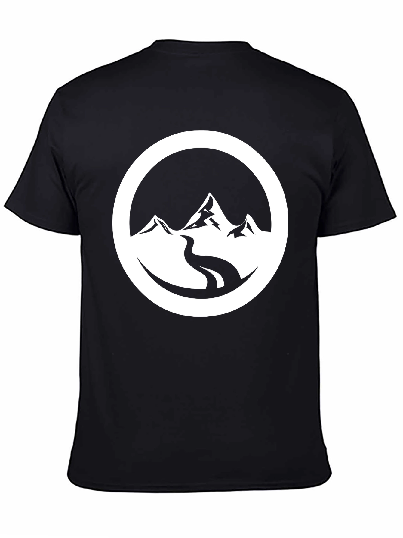 Black Mountain River Graphic Black T-Shirt view 4