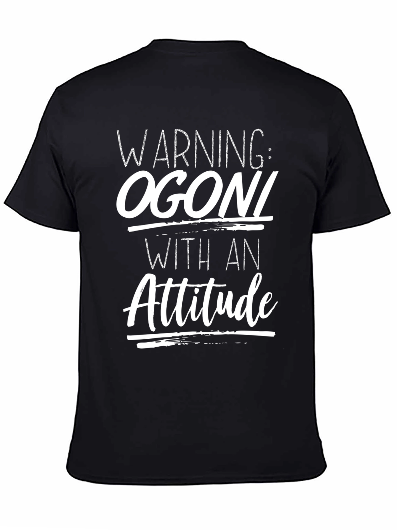Black Warning: Ogoni With An Attitude Black T-Shirt view 4