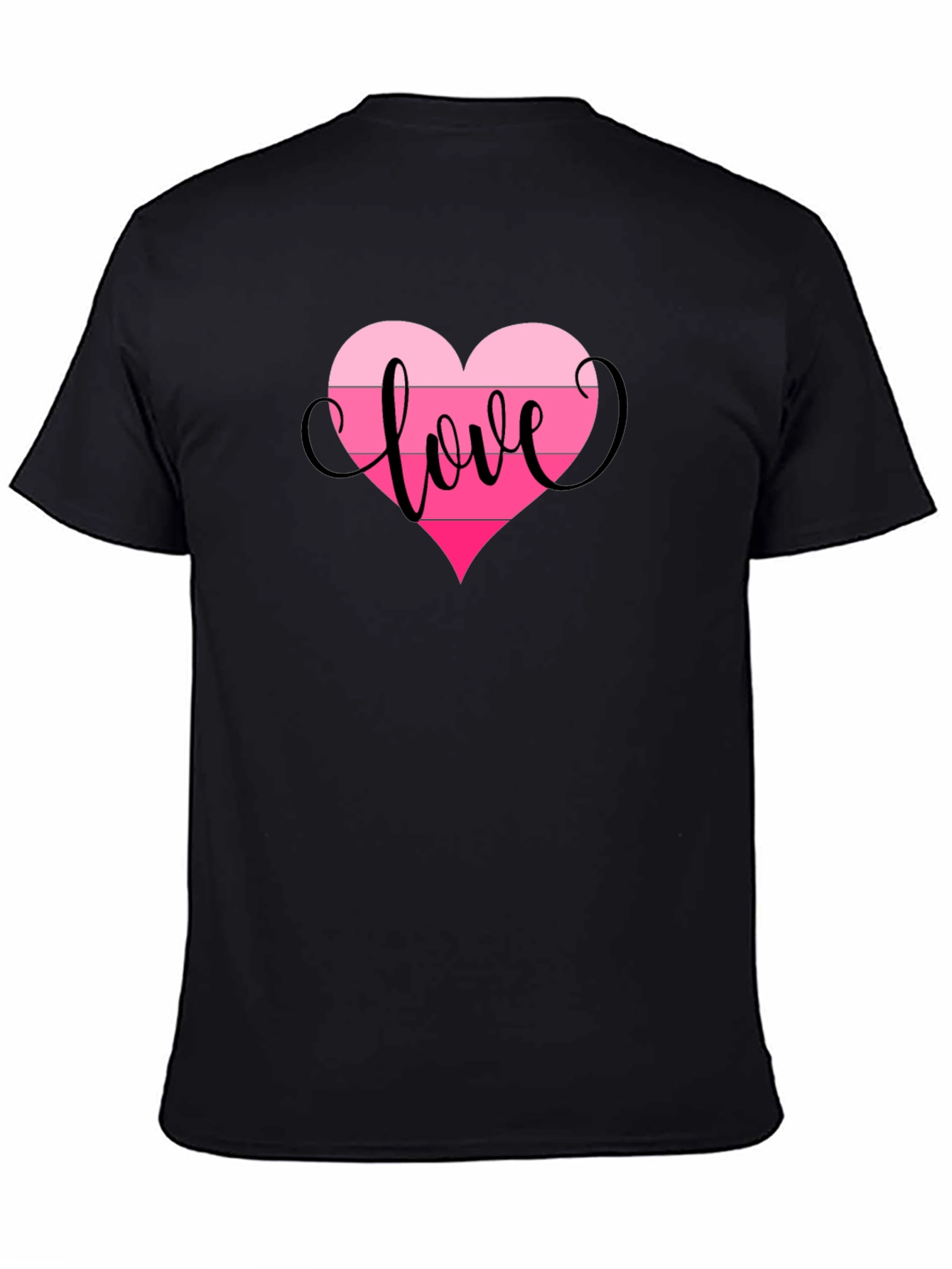 Black Love Heart Graphic Tee - Black view 4