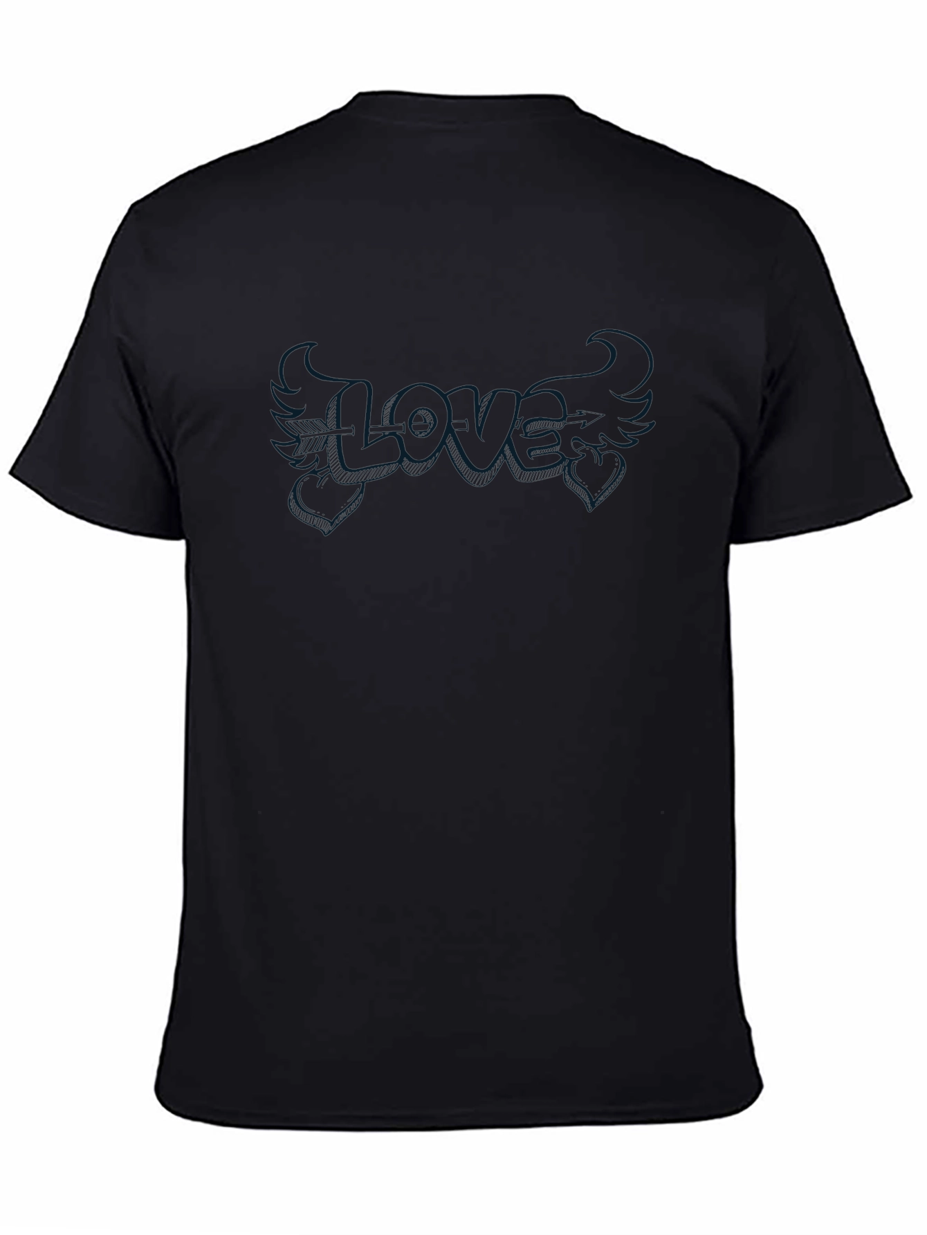 Black Black 'Love' Graphic Tee - Soft & Stylish view 4