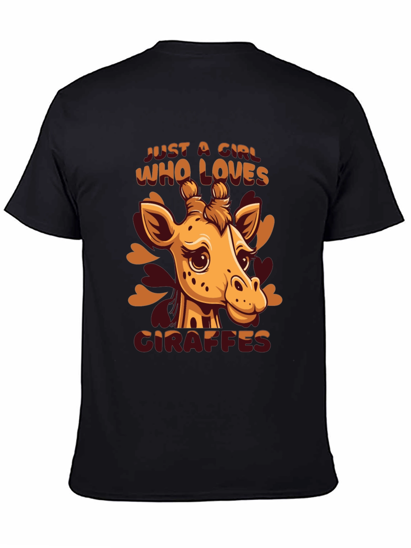 Black Giraffe Lover T-Shirt - Cute Animal Graphic Tee view 4