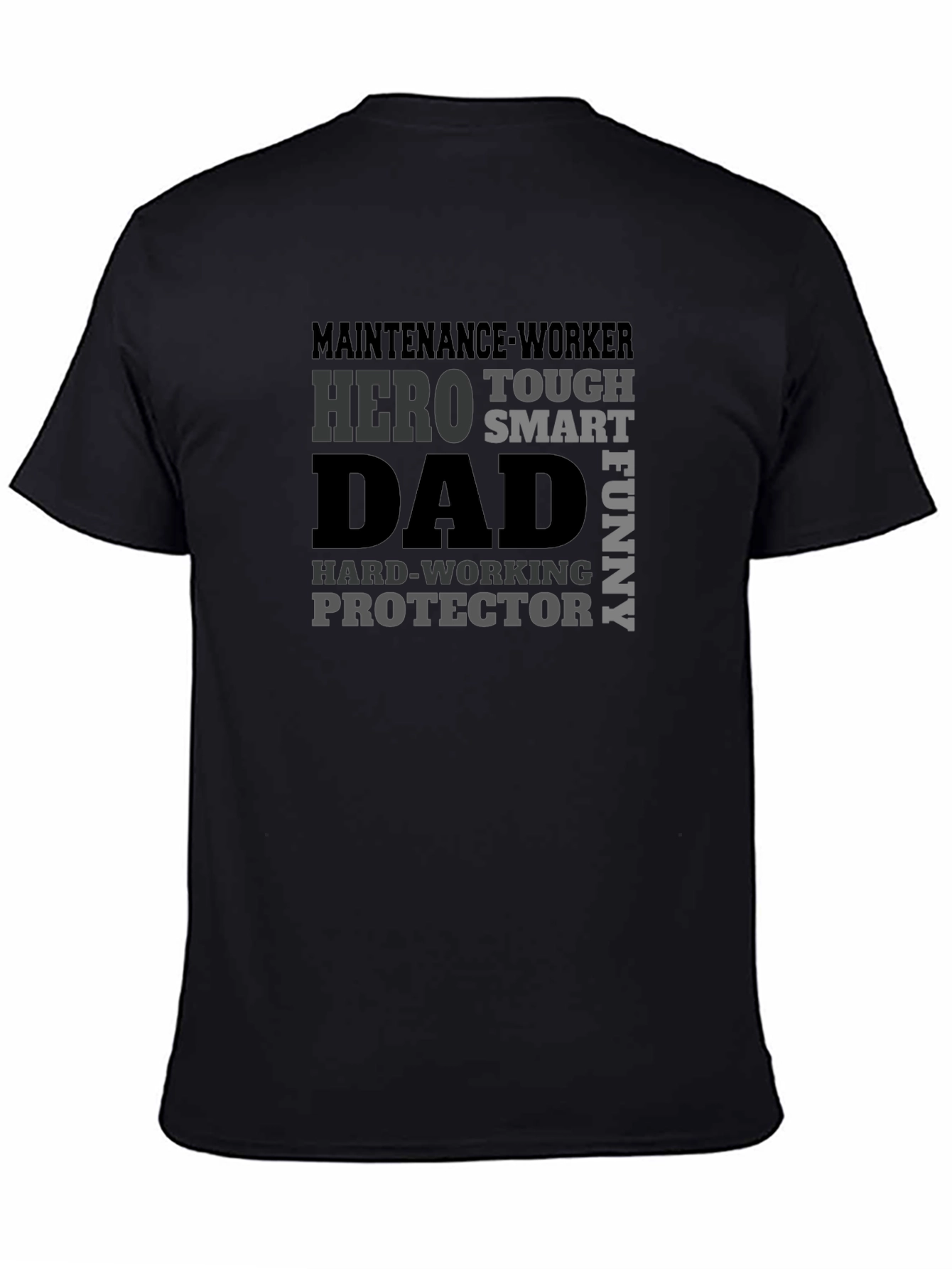 Black Maintenance Worker Dad T-Shirt view 4