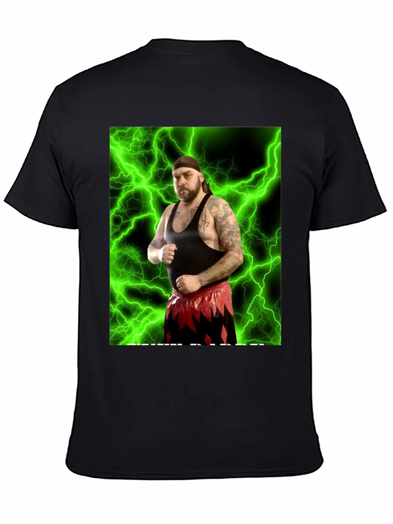 Black Wrestler Graphic Black T-Shirt view 4
