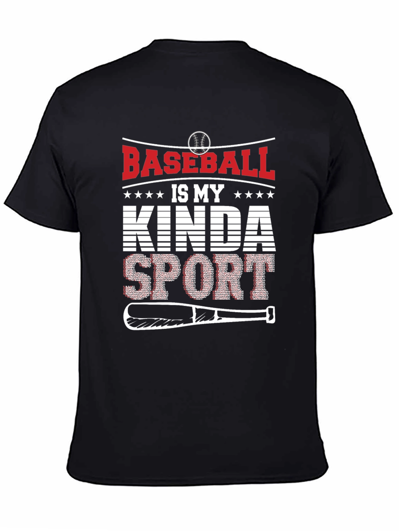 Black Baseball Is My Kinda Sport Graphic T-Shirt view 4