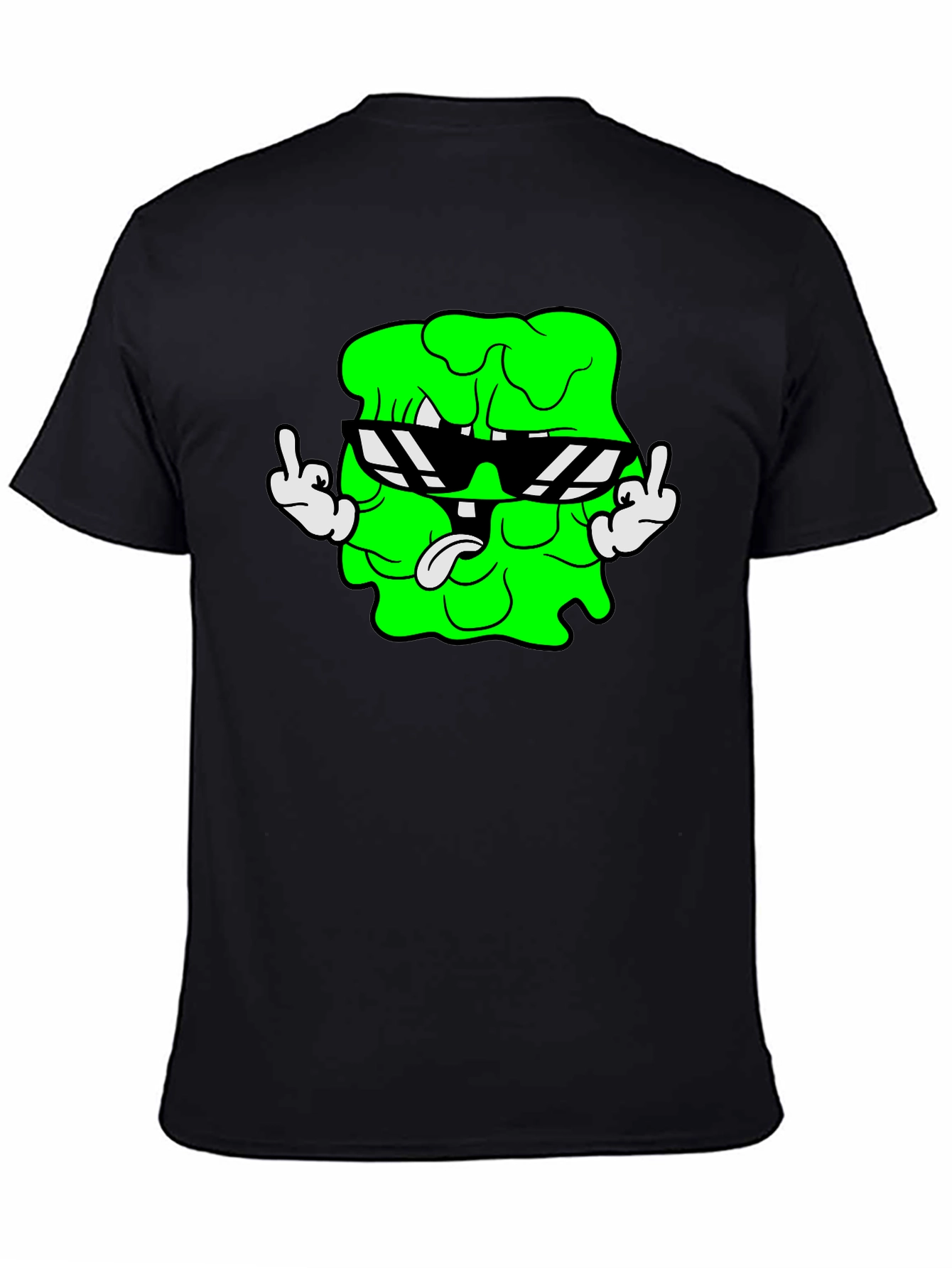 Black Cool Slime Cartoon Graphic Tee - Black view 4
