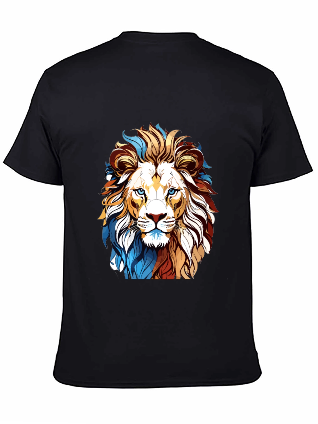Black Lion Graphic Print Black T-Shirt view 4