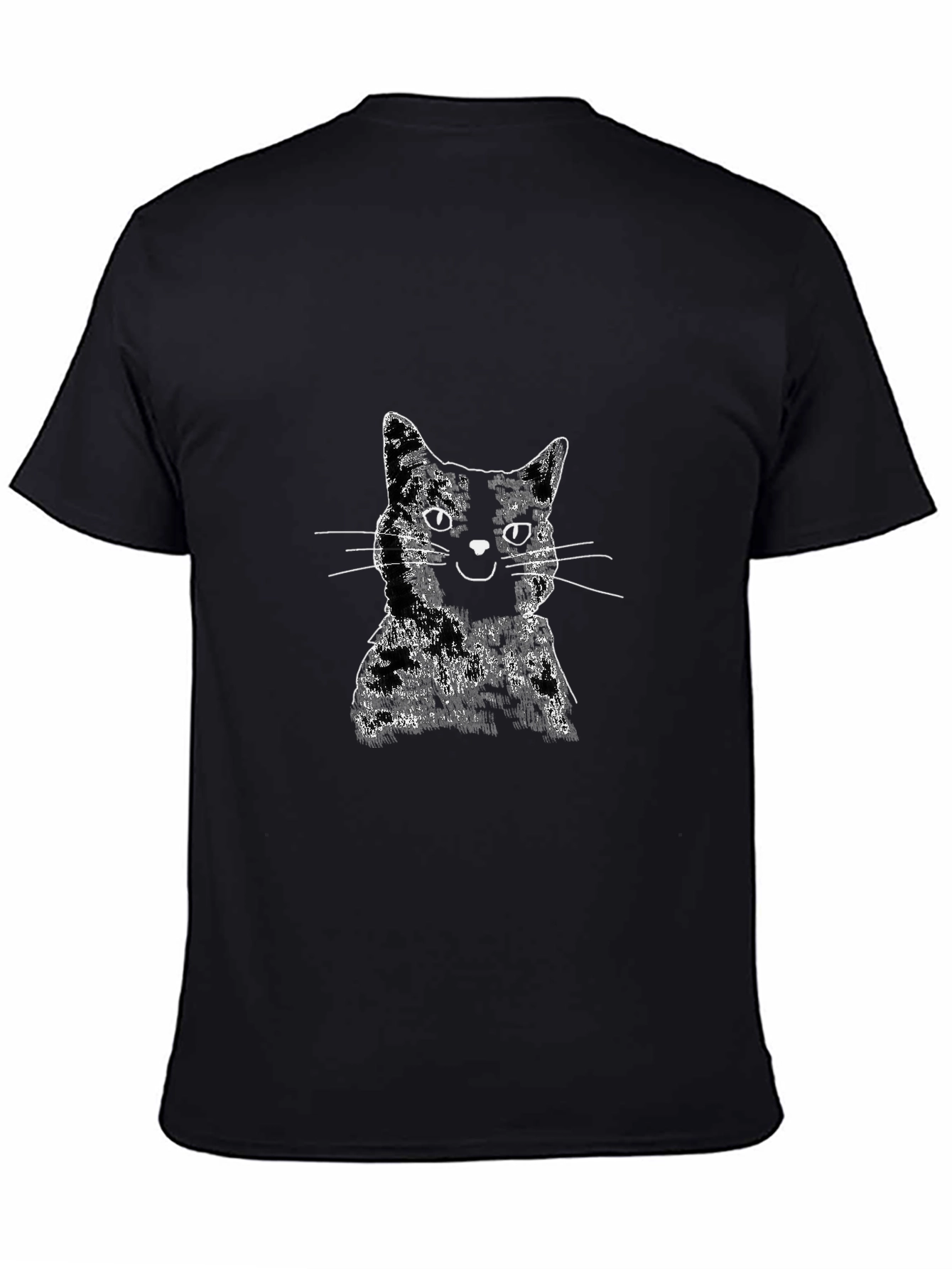 Black Black Cat Graphic T-Shirt - Men's Casual Tee view 4