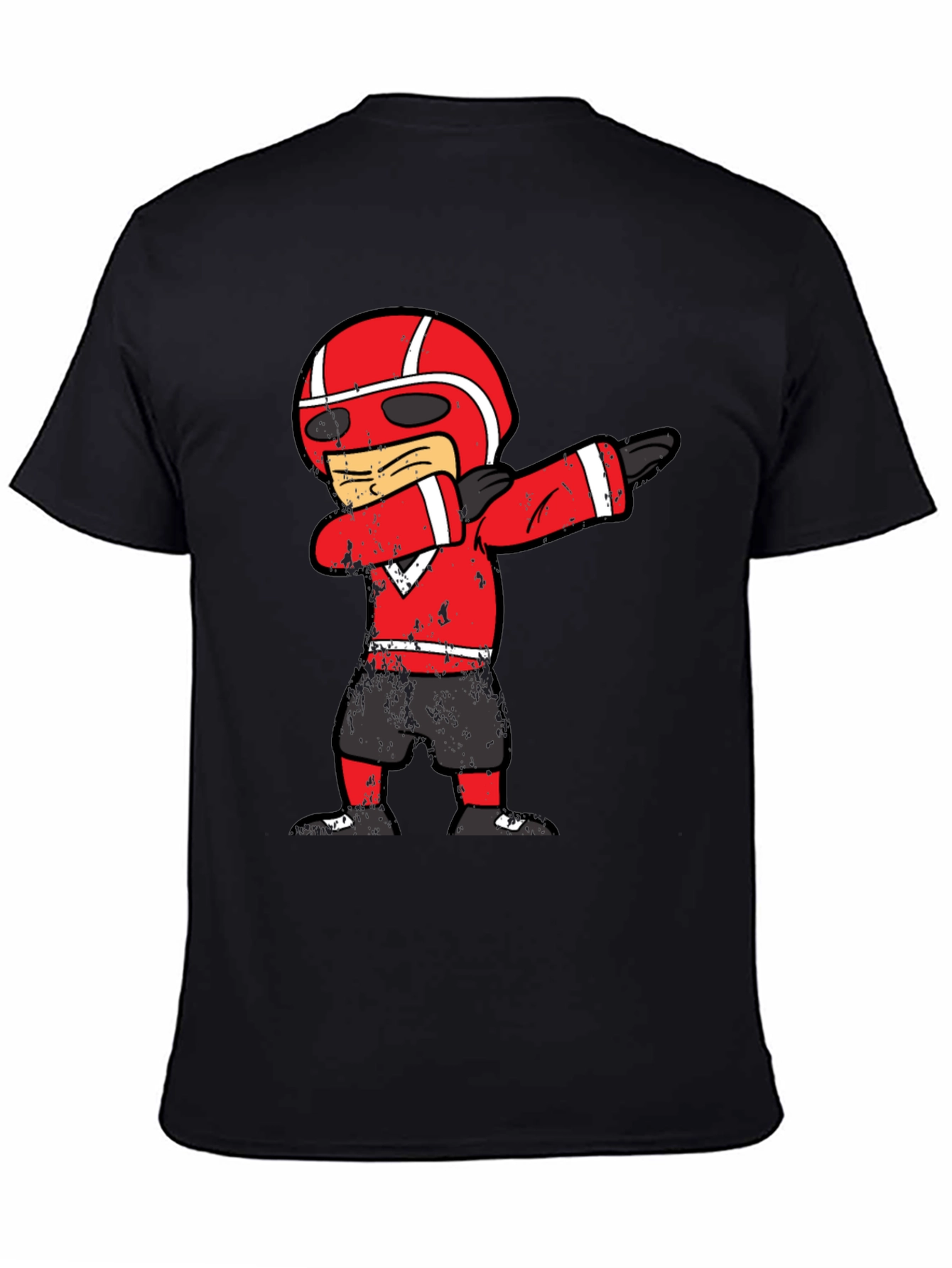 Black Dabbing Football Player T-Shirt view 4