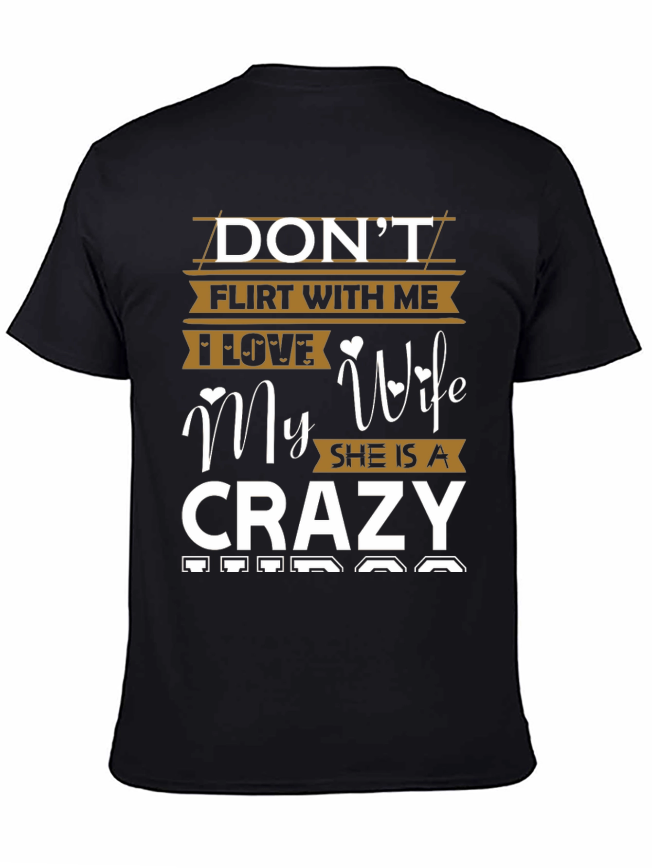 Black Don't Flirt With Me Crazy Wife T-Shirt view 4