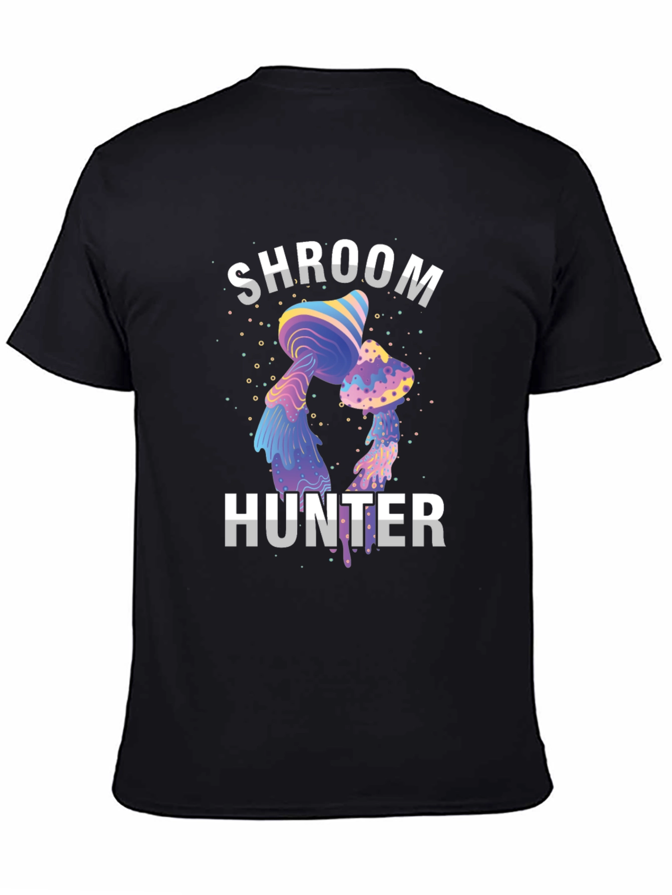 Black Shroom Hunter Tee - Unique Graphic Print T-Shirt view 4