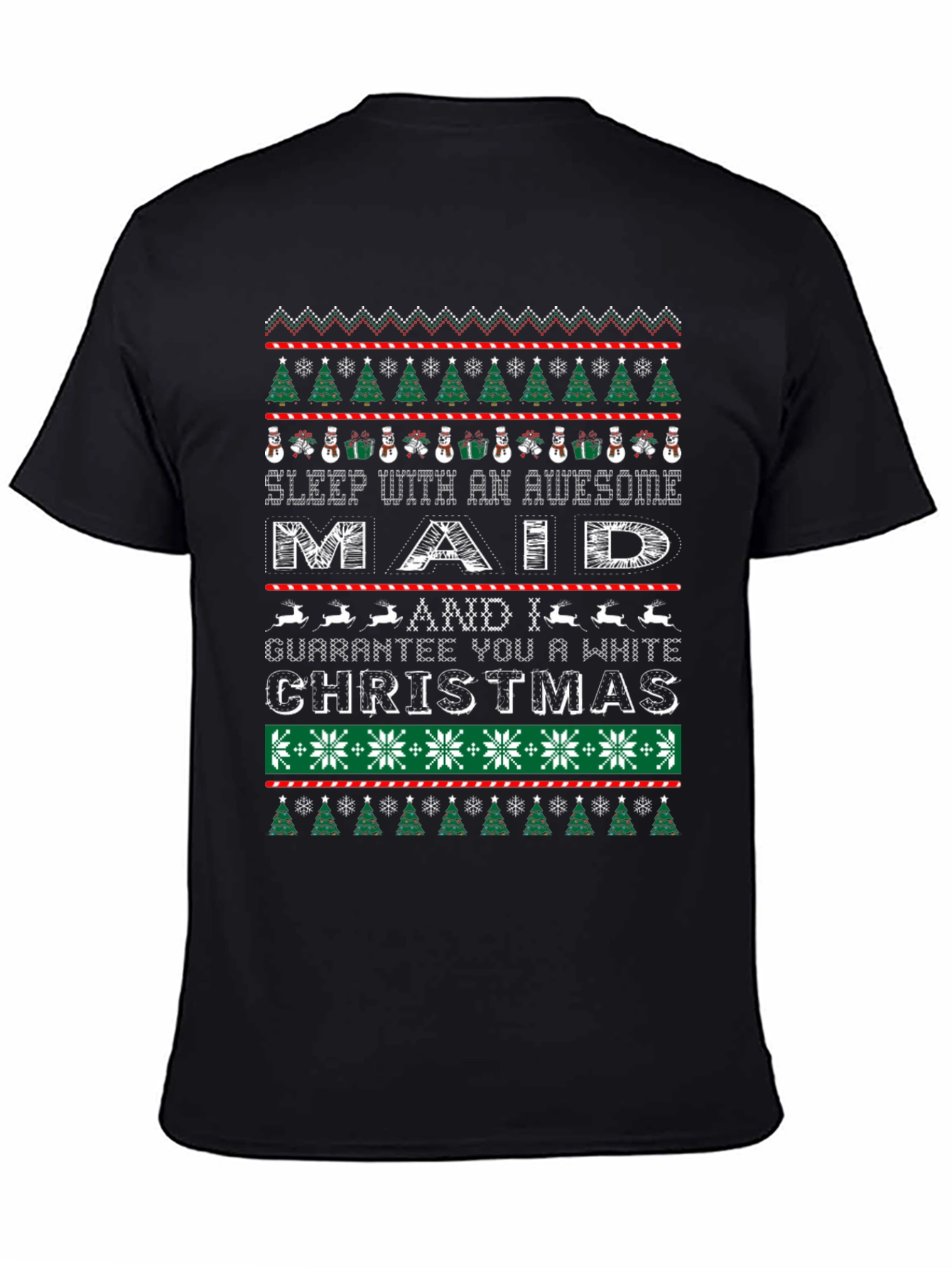 Black Maid Christmas Ugly Sweater T-Shirt view 4