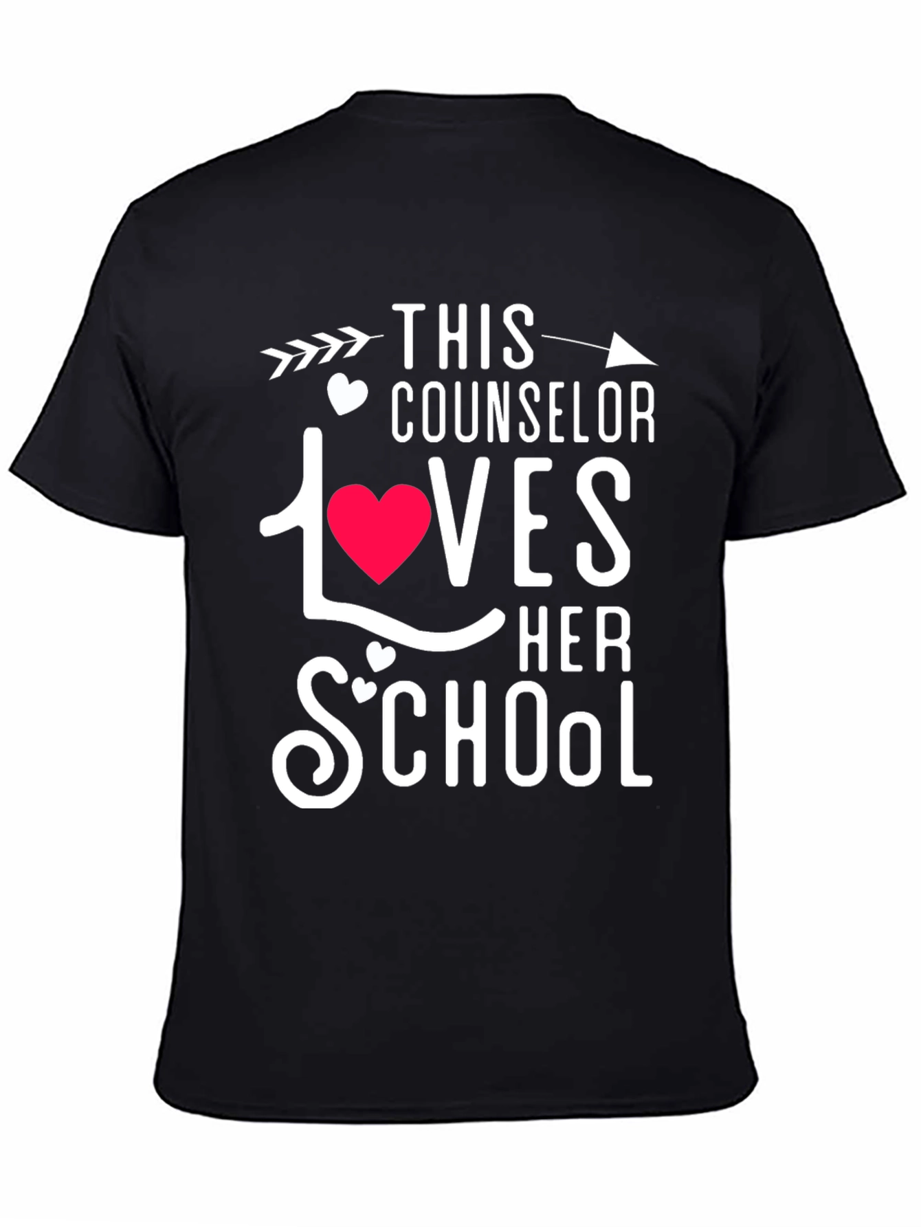 Black Counselor Loves School T-Shirt view 4