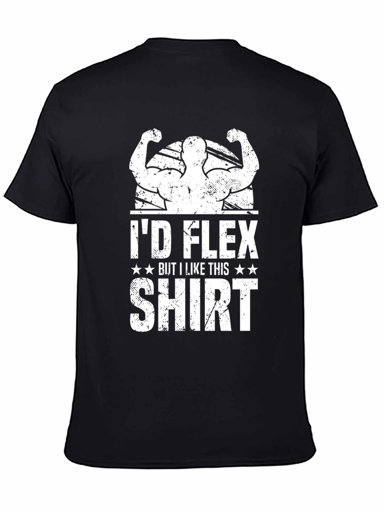 Black I'd Flex But I Like This Shirt Graphic Tee view 4