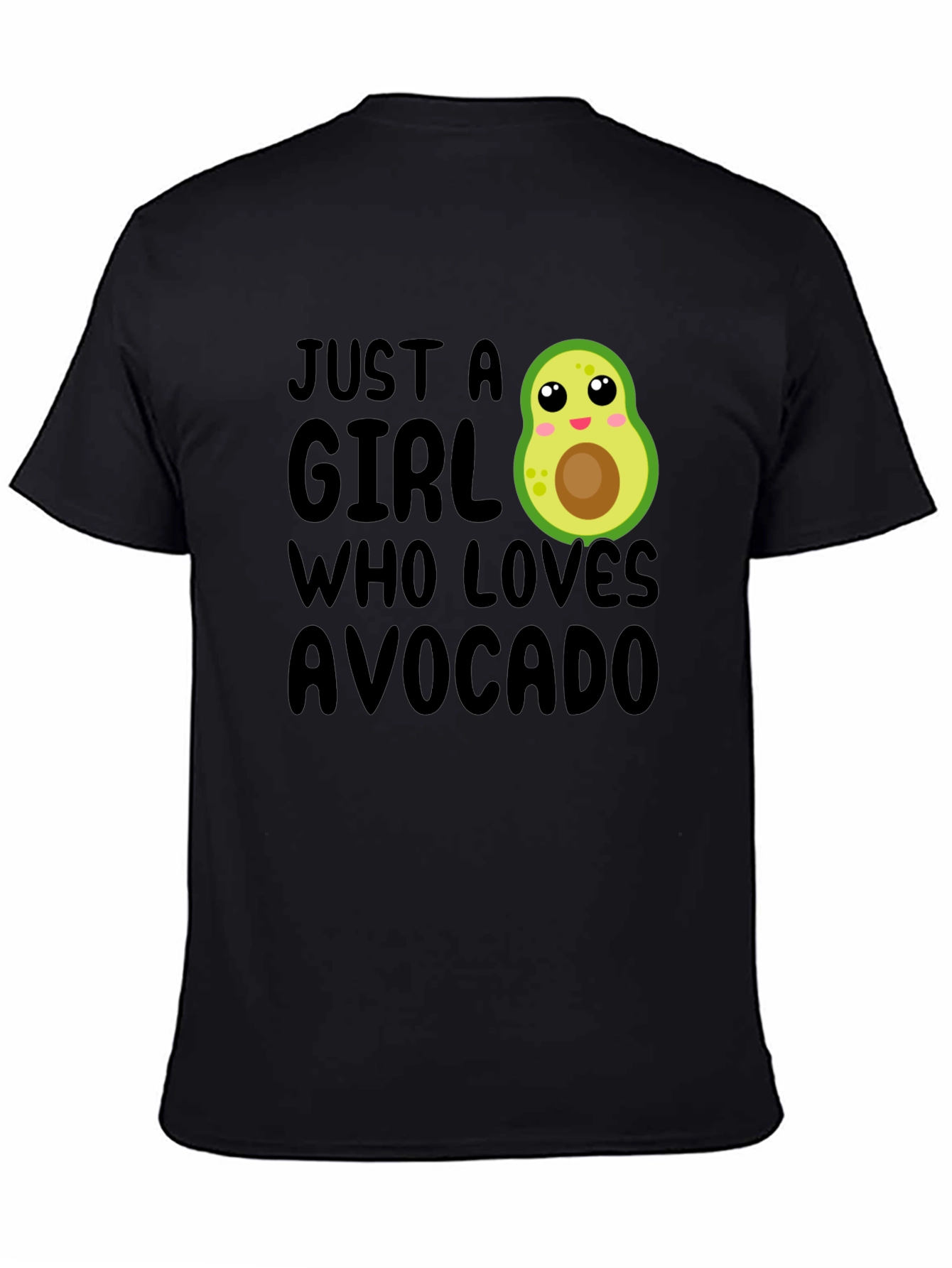 Black Just A Girl Who Loves Avocado T-Shirt view 4