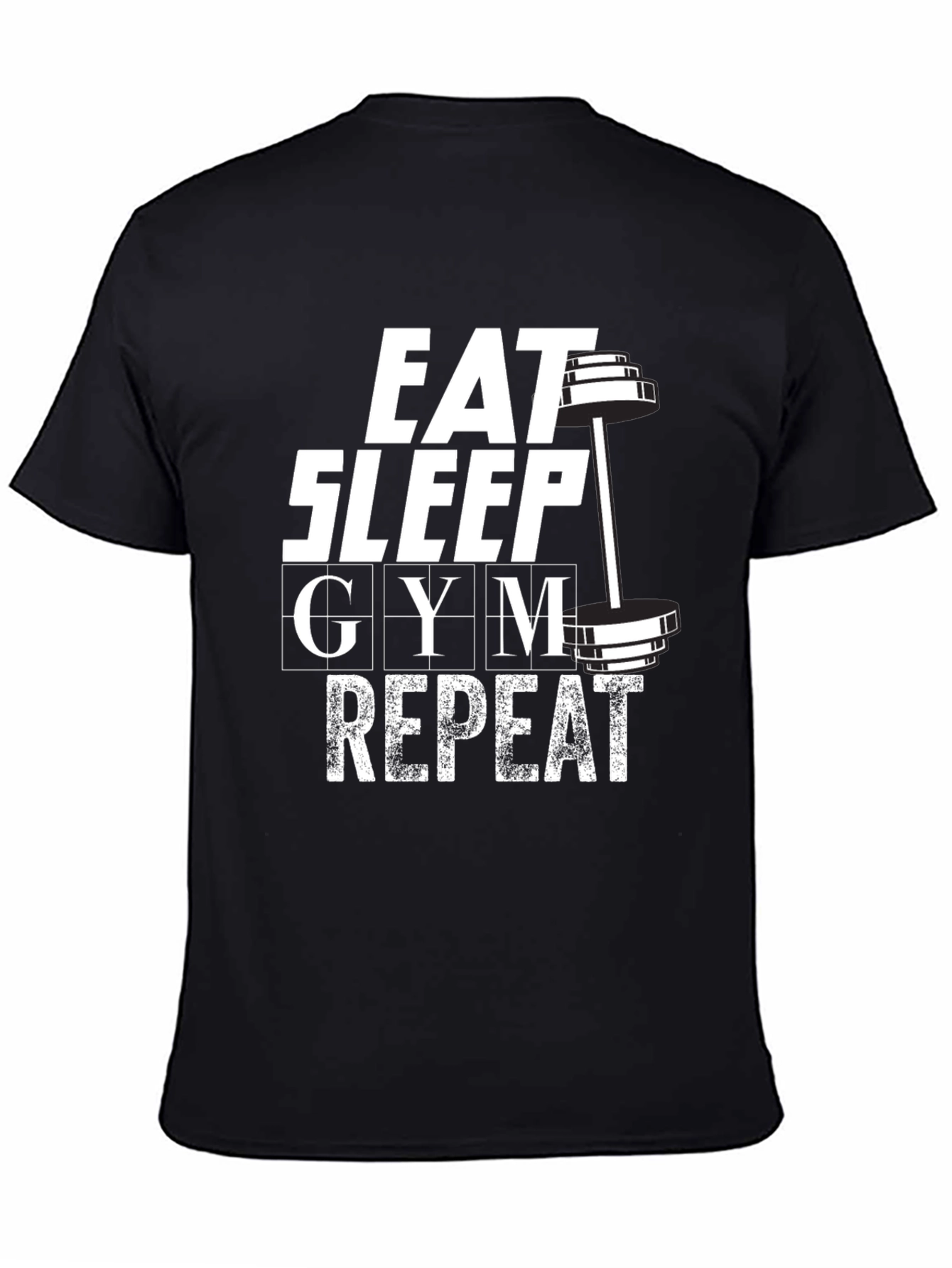 Black Eat Sleep Gym Repeat Graphic T-Shirt - Black view 4