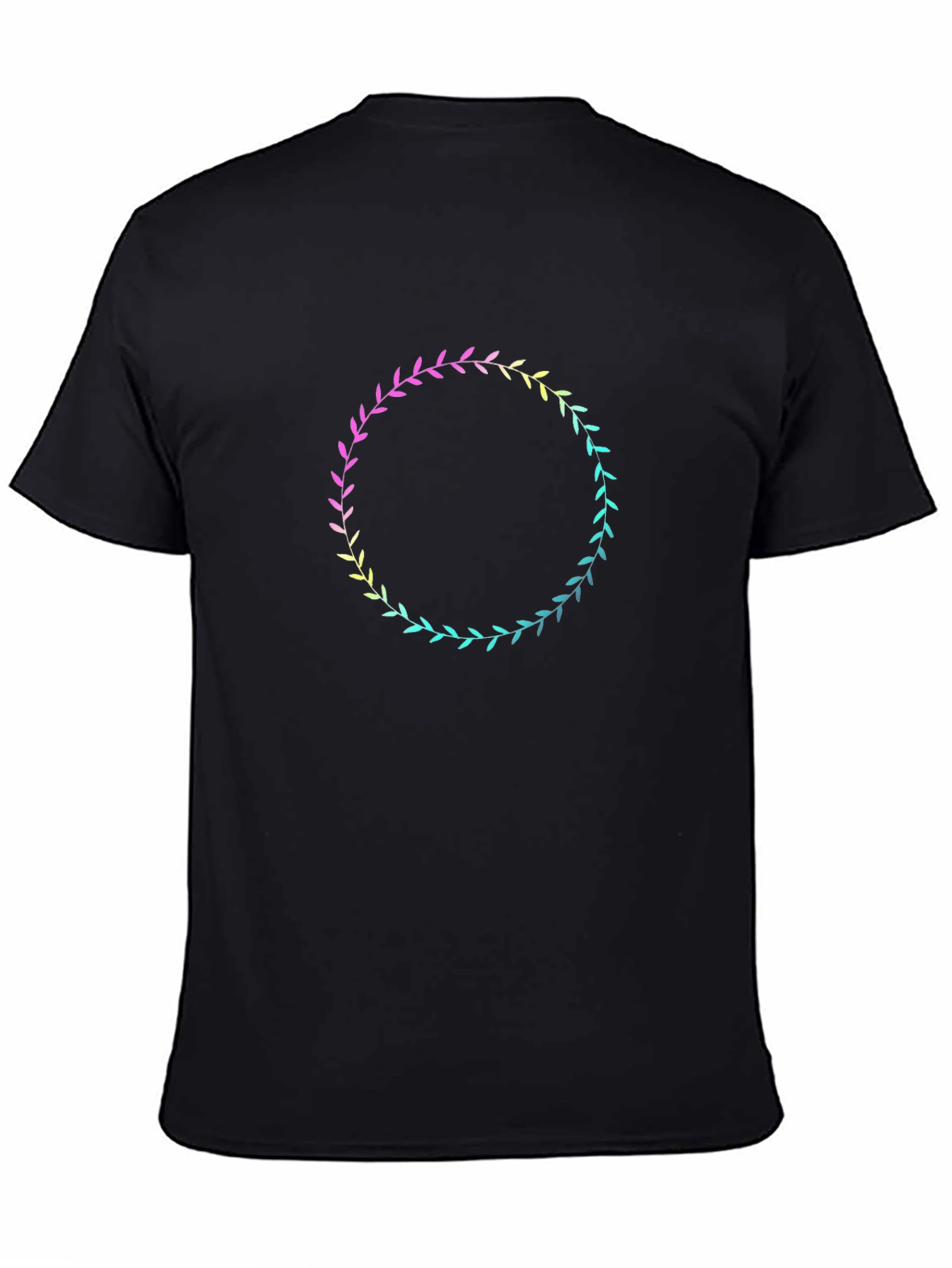 Black Floral Wreath Graphic Tee - Black view 4