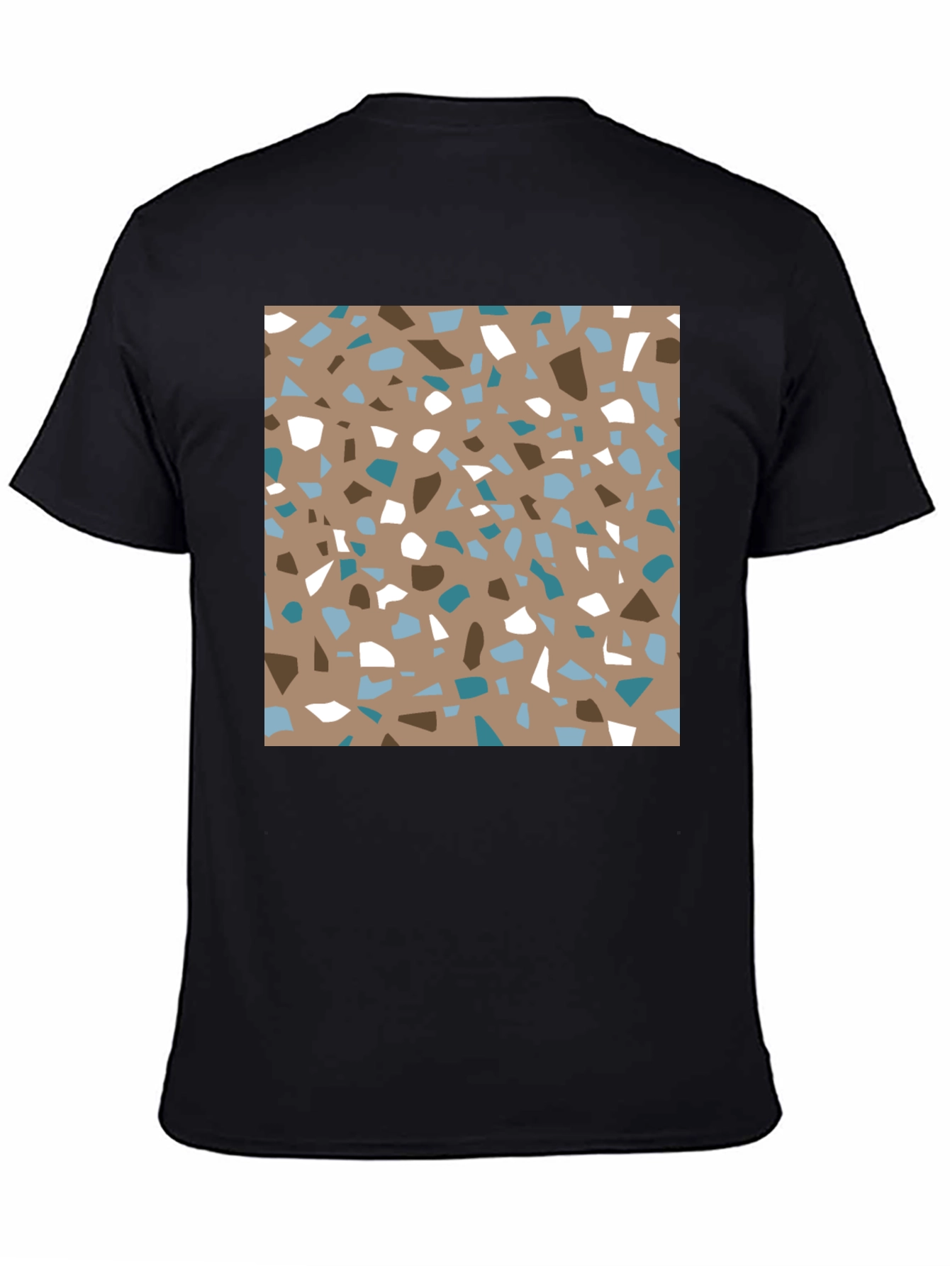 Black Terrazzo Print Tee - Modern Graphic Design T-Shirt view 4