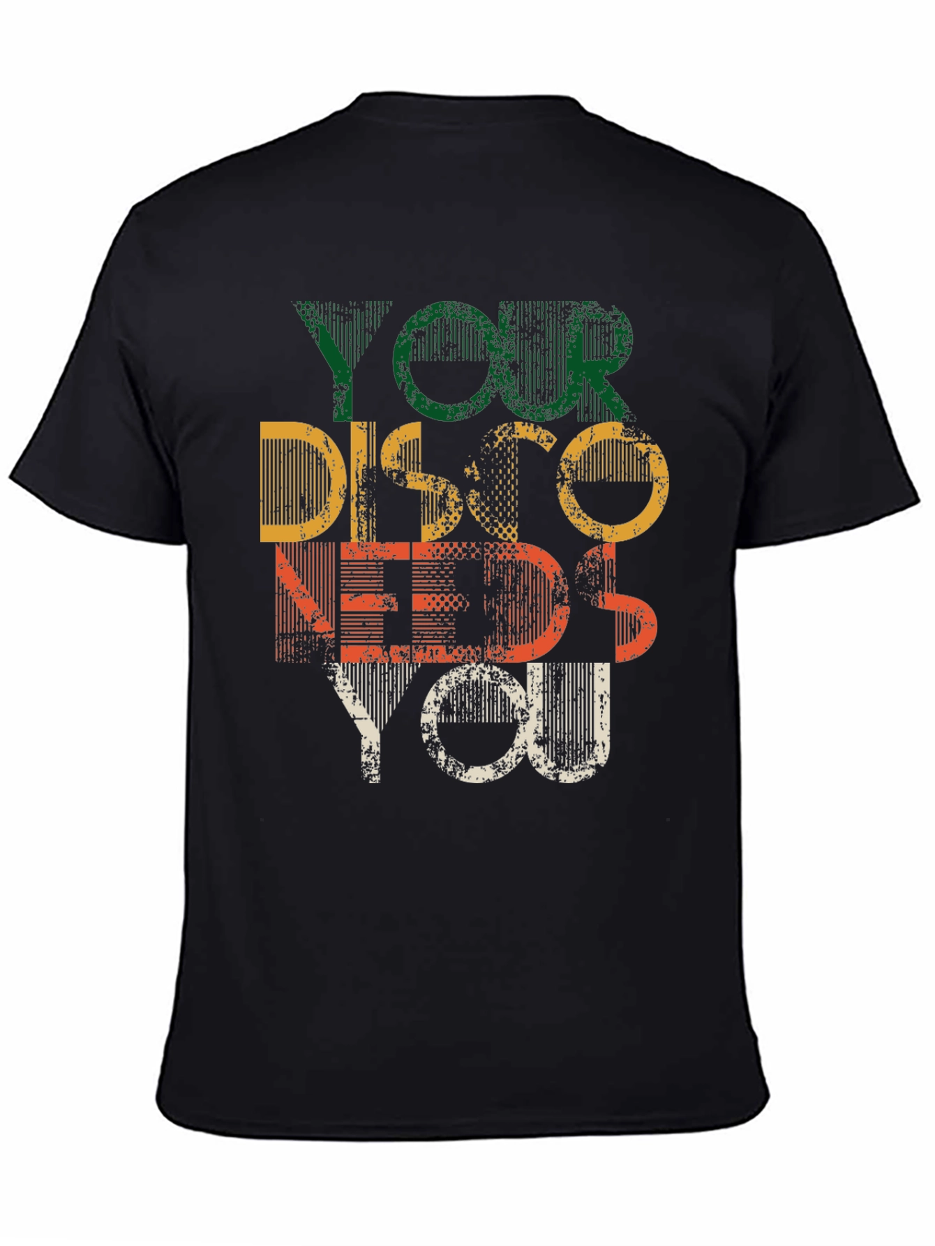 Black Retro Disco Needs You Graphic T-Shirt view 4