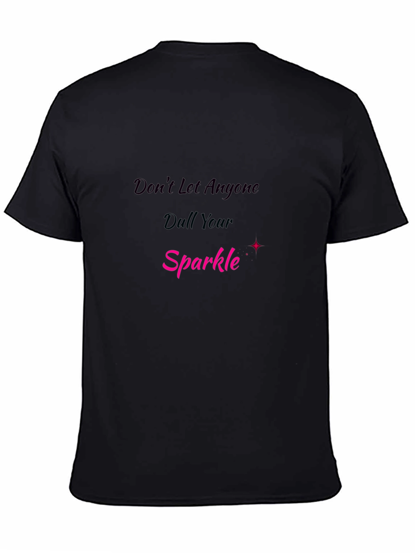 Black Sparkle Graphic T-Shirt - Black Unisex view 4