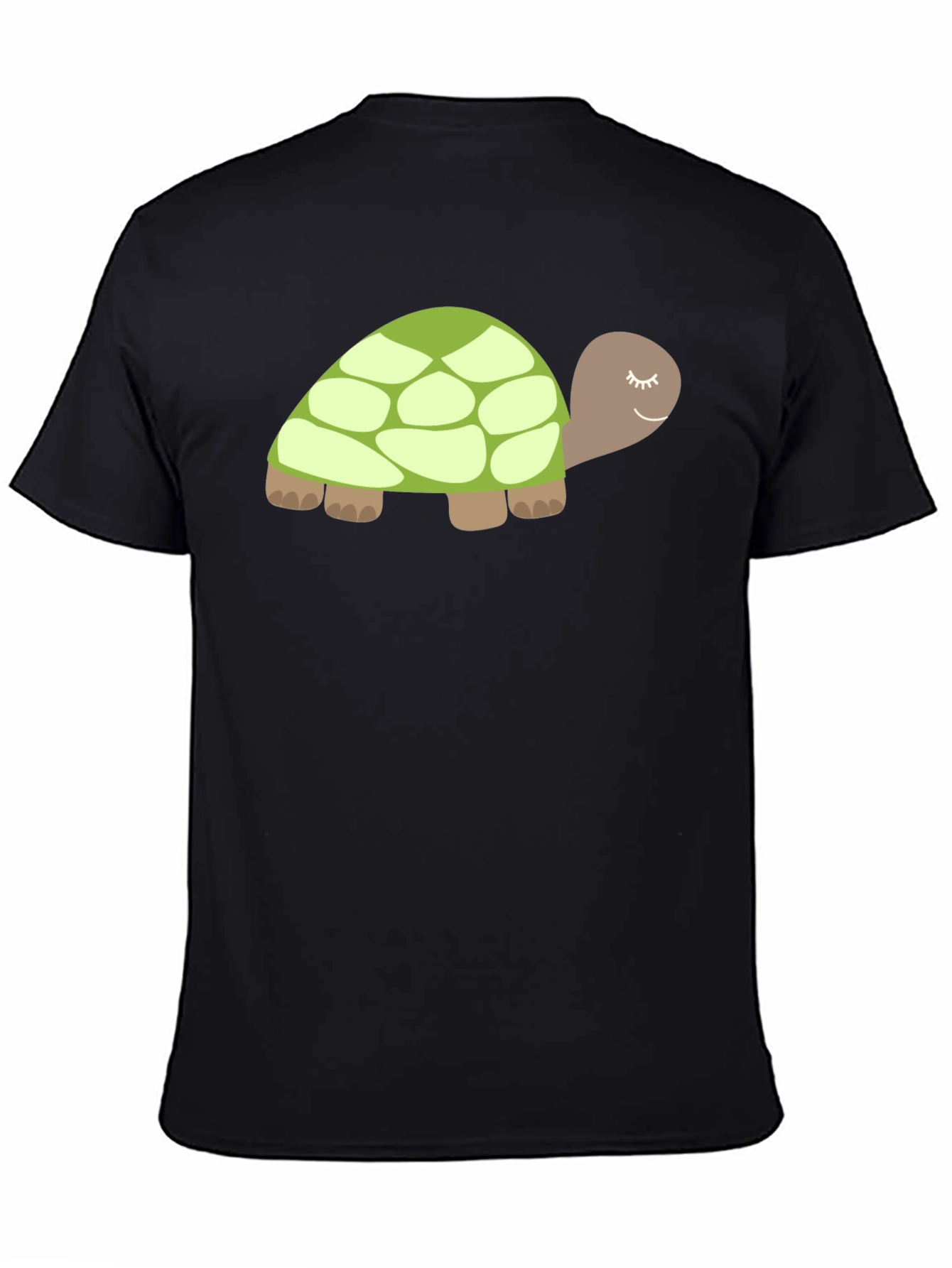 Black Cute Turtle Graphic Tee - Soft Black Cotton view 4