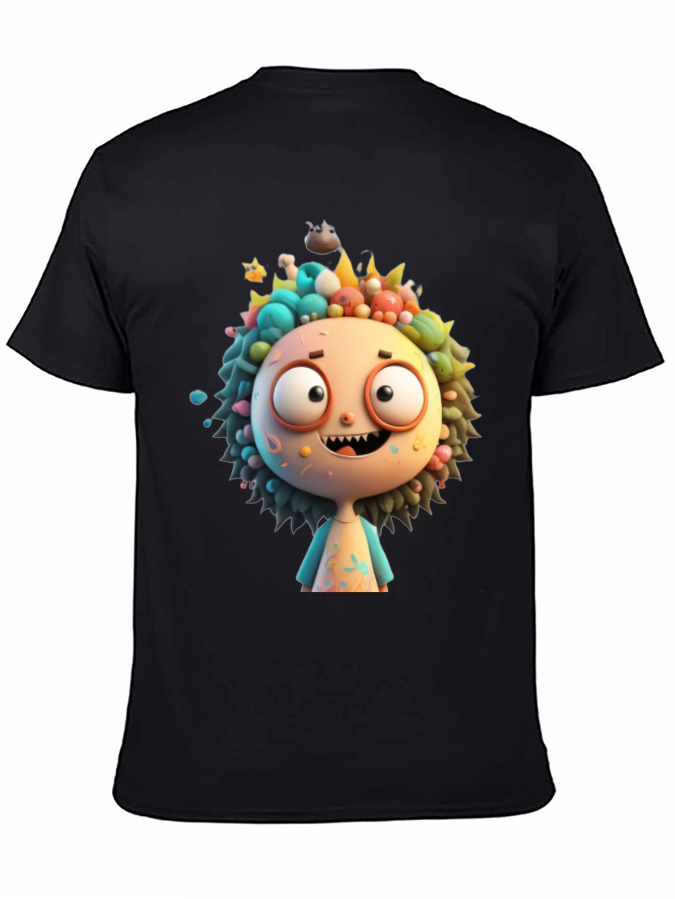 Black Cartoon Character Graphic Tee - Funky and Fun! view 4