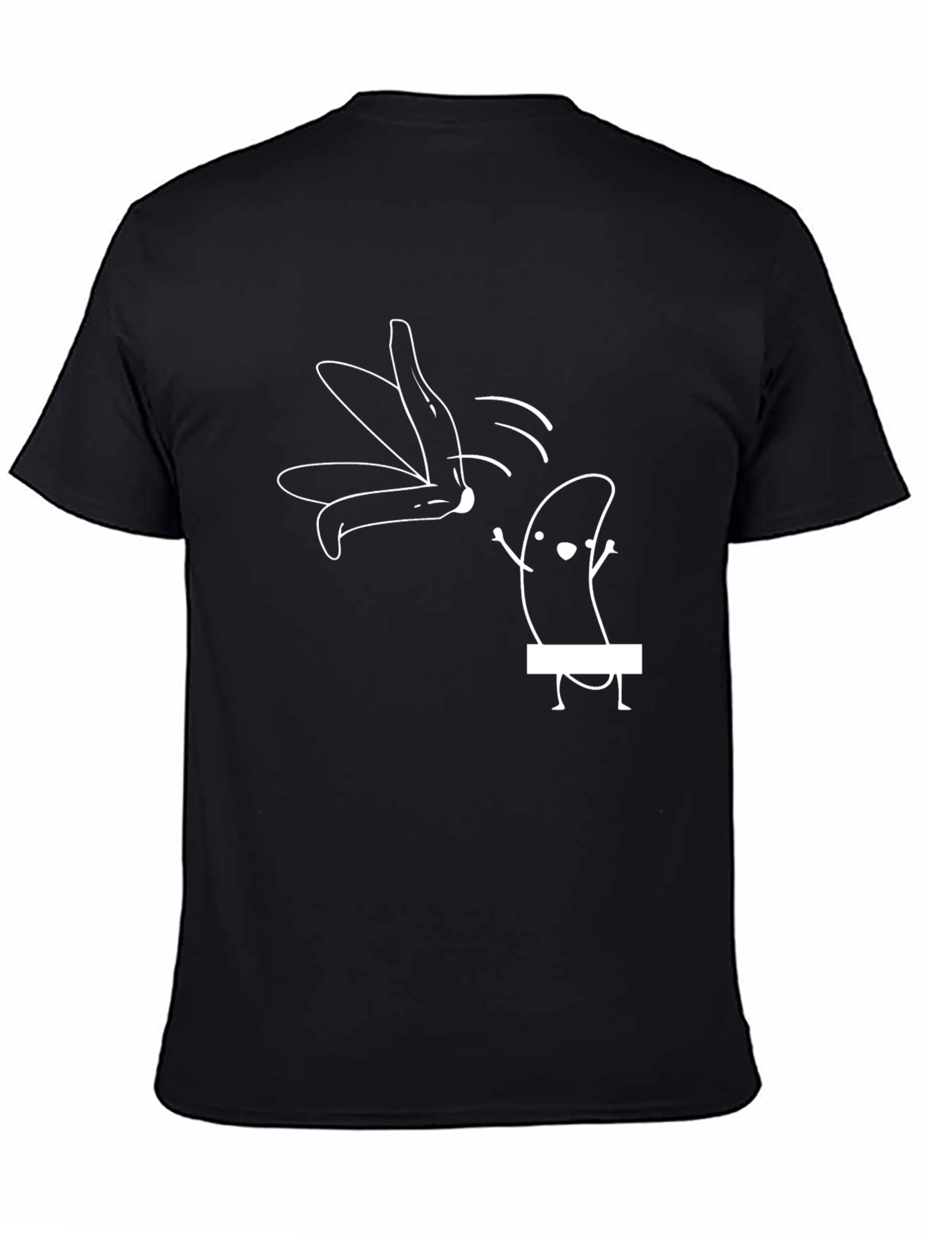 Black Funny Graphic Tee - Banana Stripper T-Shirt view 4