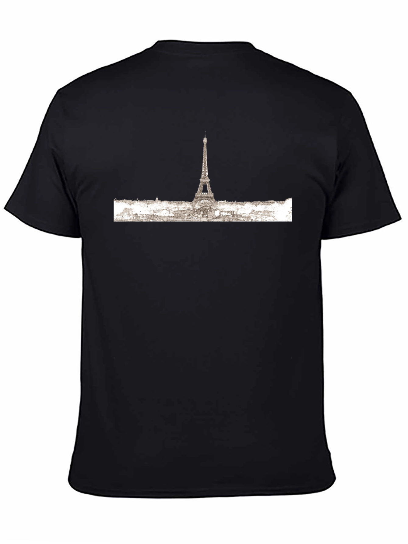 Paris Skyline Graphic Tee - Black Cotton T-Shirt - 4