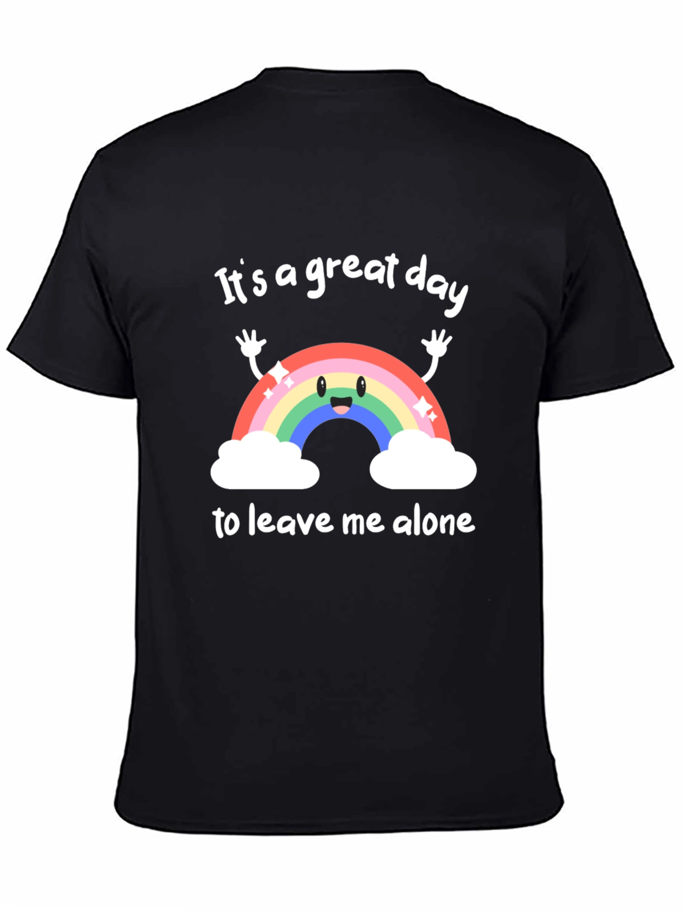 Black Great Day Leave Me Alone Graphic T-Shirt view 4