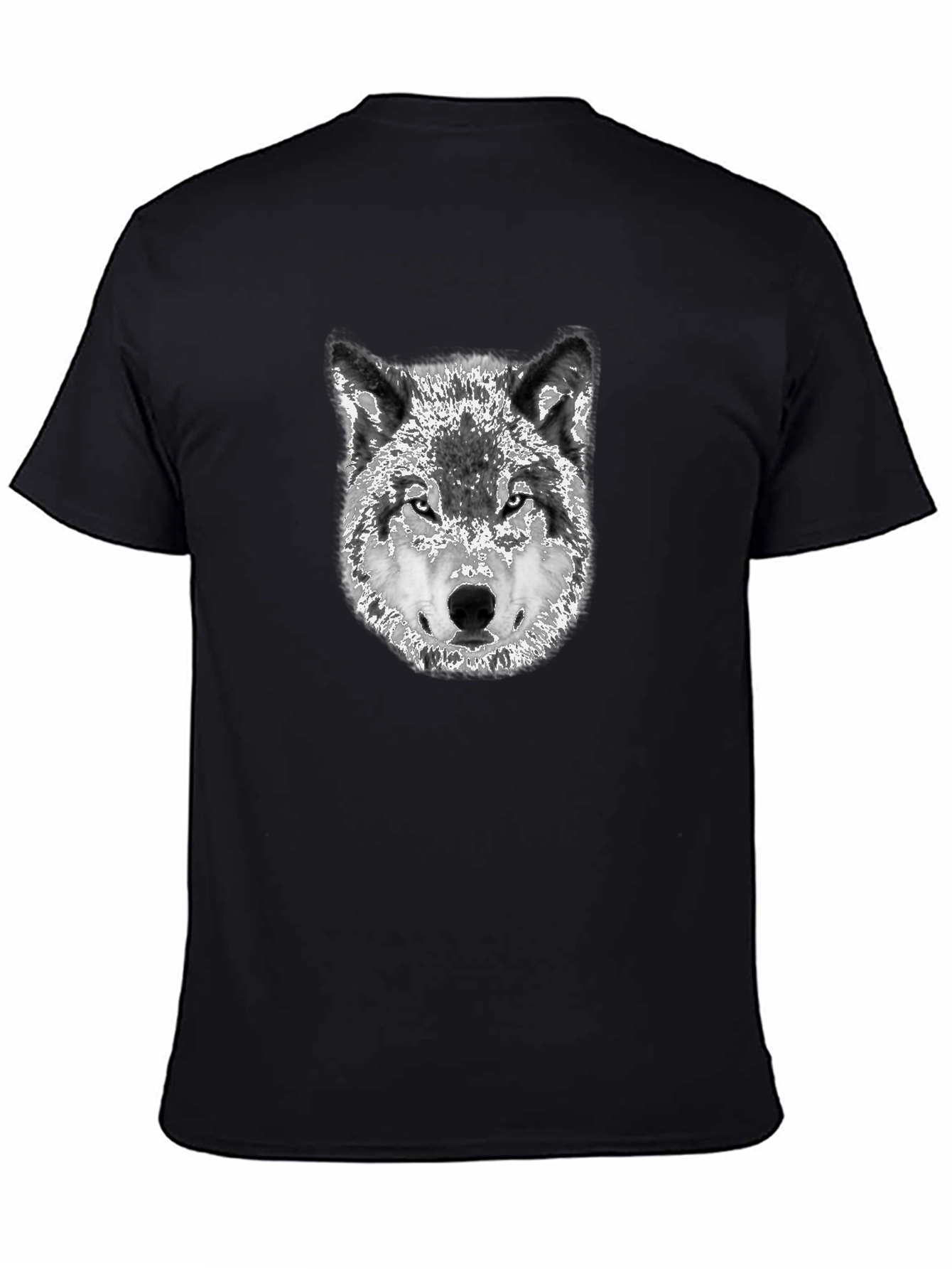 Black Wolf Graphic Print Black T-Shirt view 4