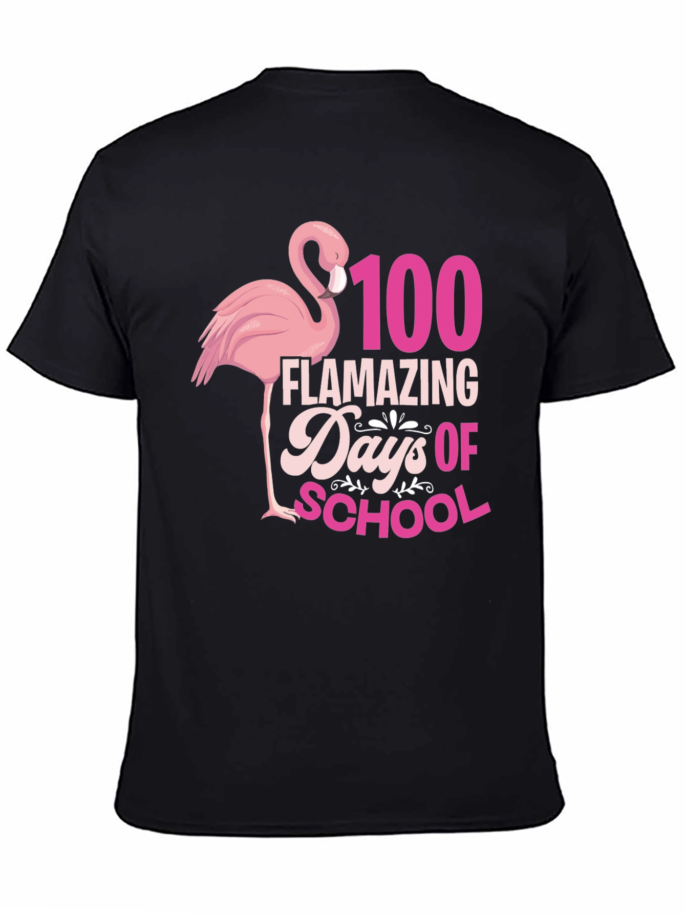 Black 100 Days of School Flamingo Tee view 4