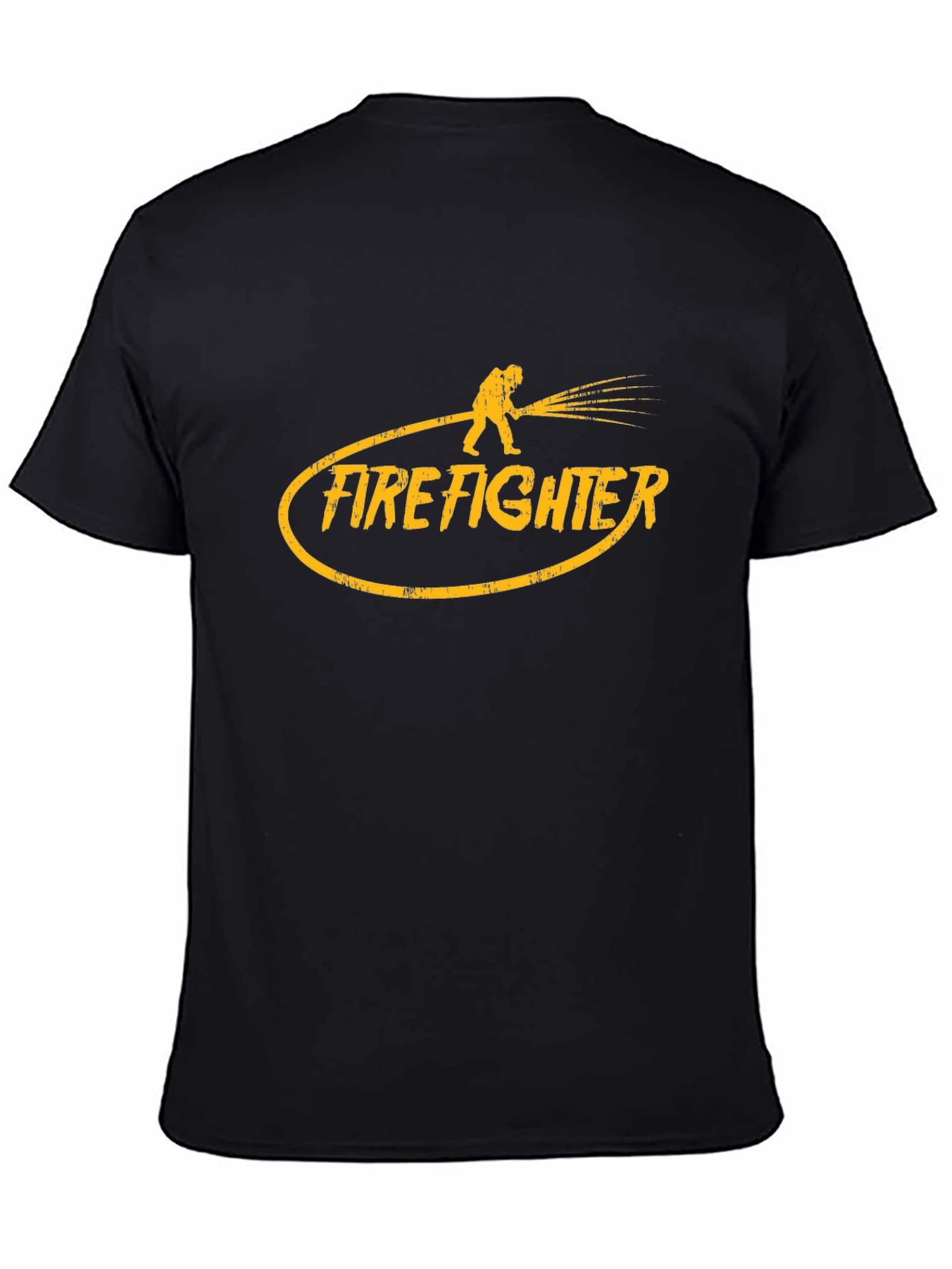 Firefighter Graphic T-Shirt - Black Cotton Tee - 4