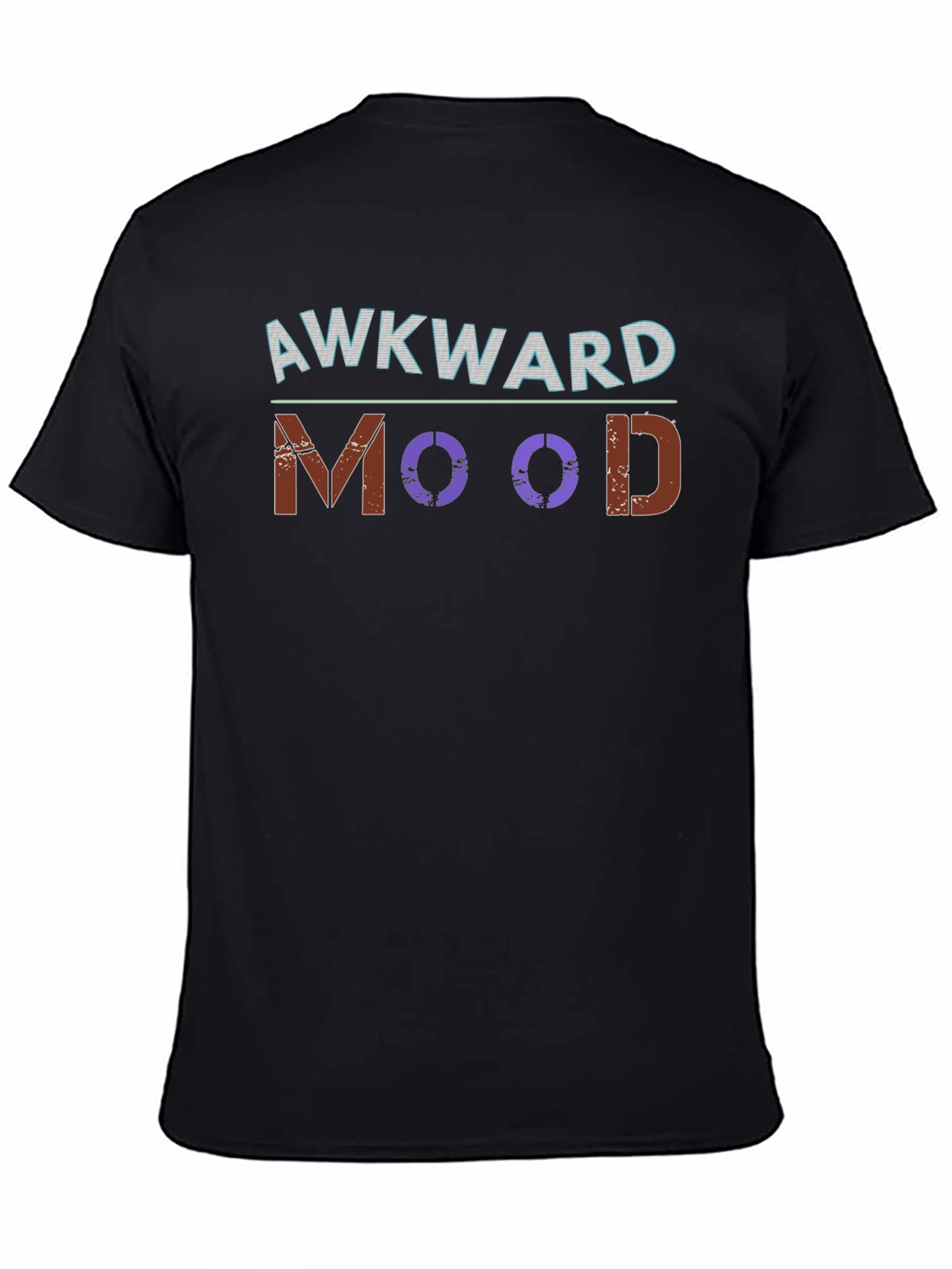 Black Awkward Mood Graphic Tee - Soft Cotton Blend view 4