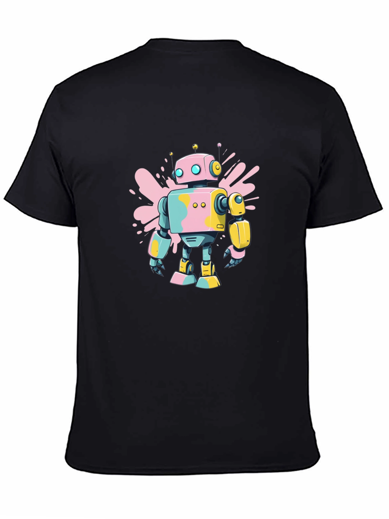 Black Retro Robot T-Shirt - Funky Design view 4