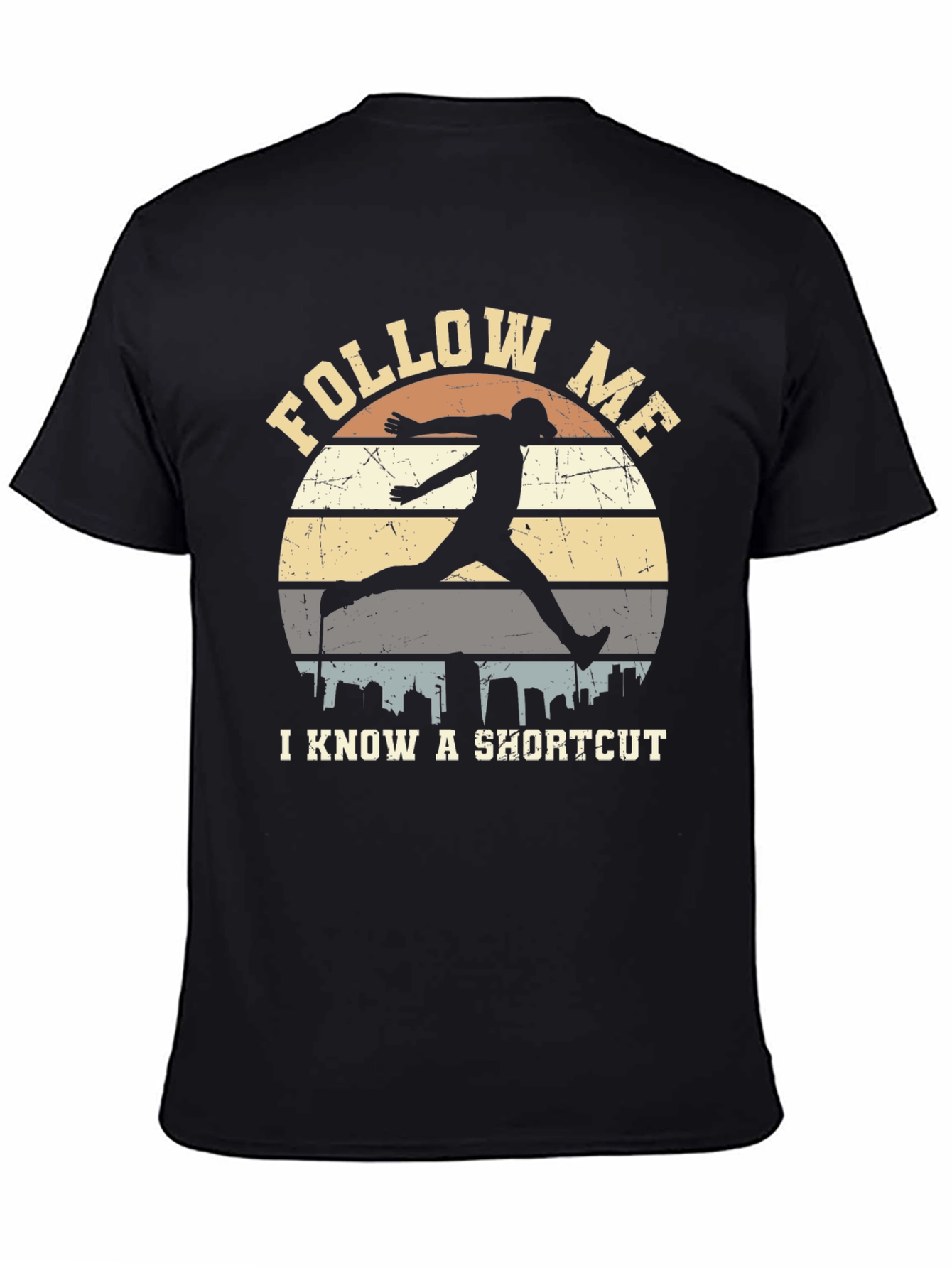Black Follow Me Shortcut Graphic Tee view 4