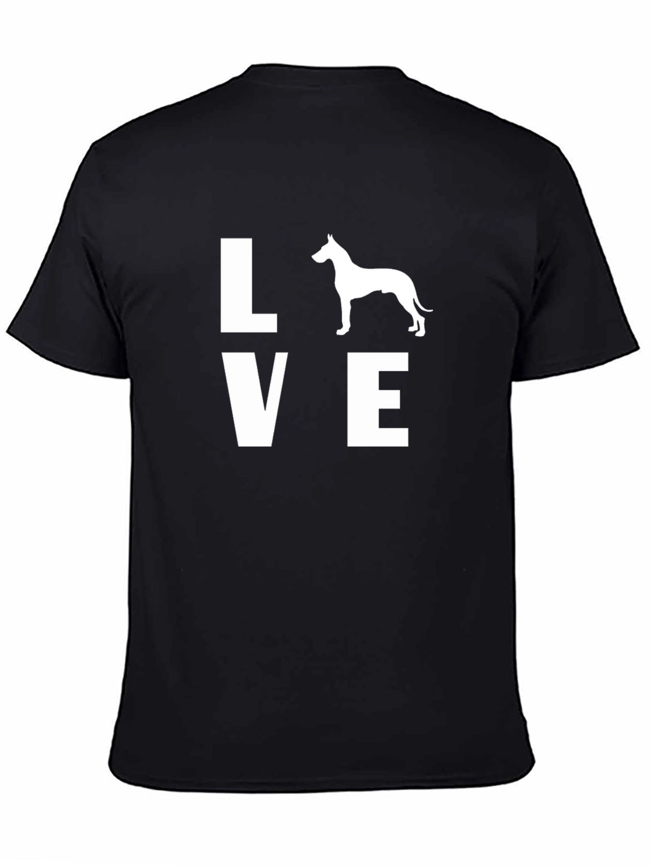 Black Love Dog T-Shirt - Unisex Black Tee view 4