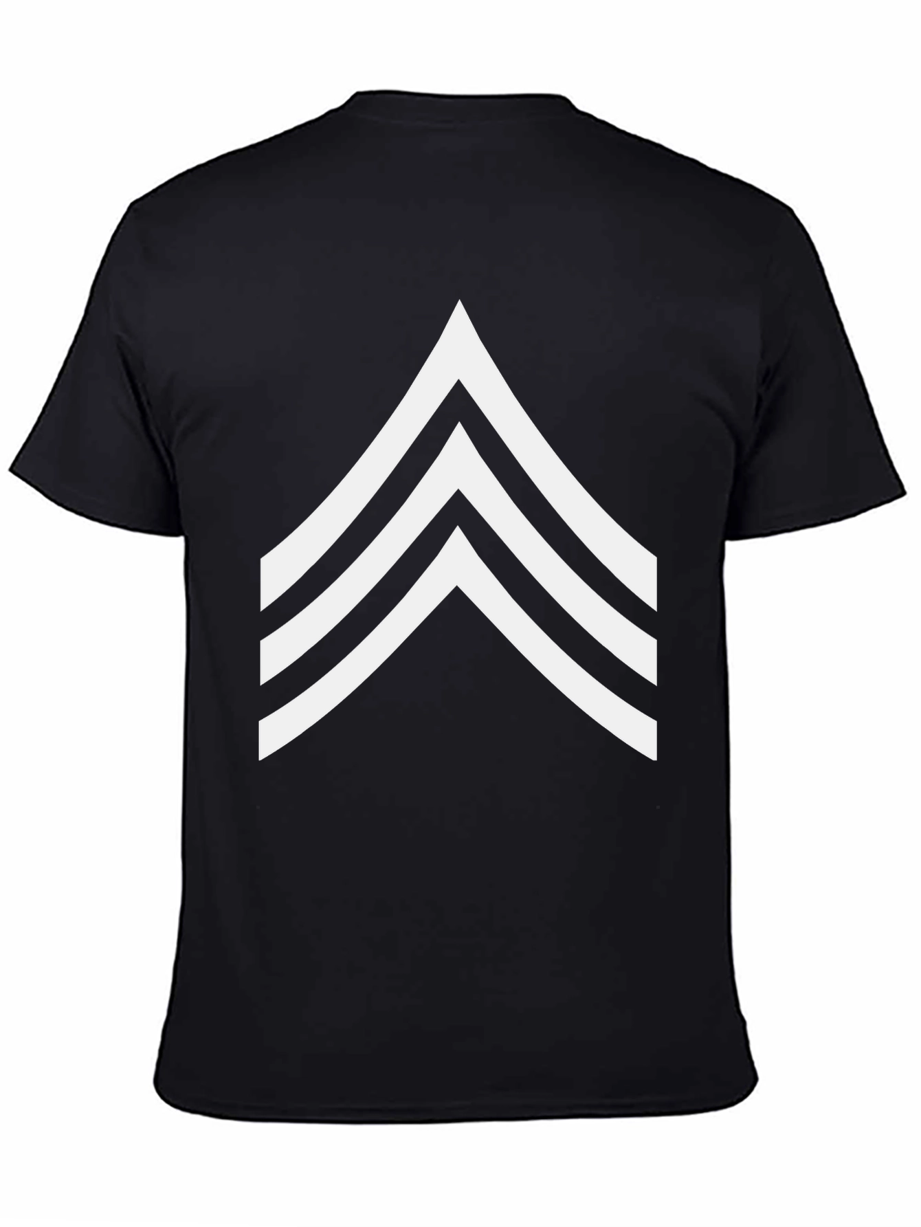 Black Sergeant Stripes Graphic Tee - Military Style Shirt view 4