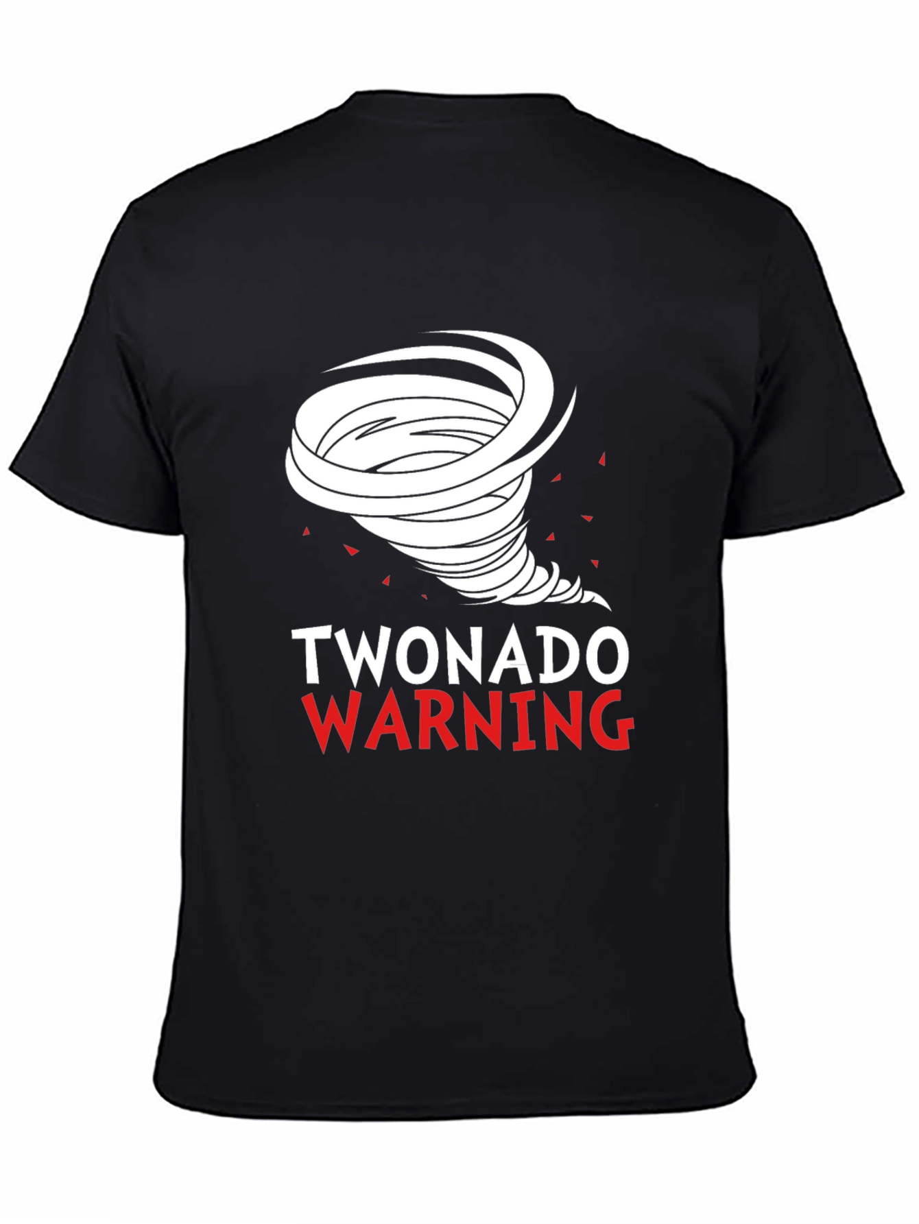 Black Twonado Warning Novelty Graphic T-Shirt view 4
