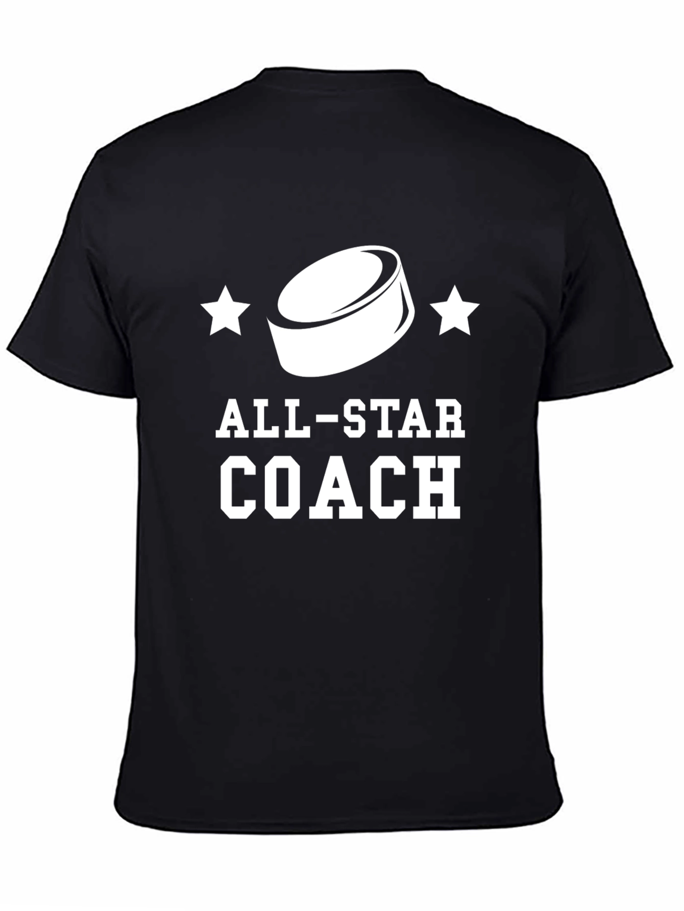 Black All-Star Hockey Coach Black T-Shirt view 4